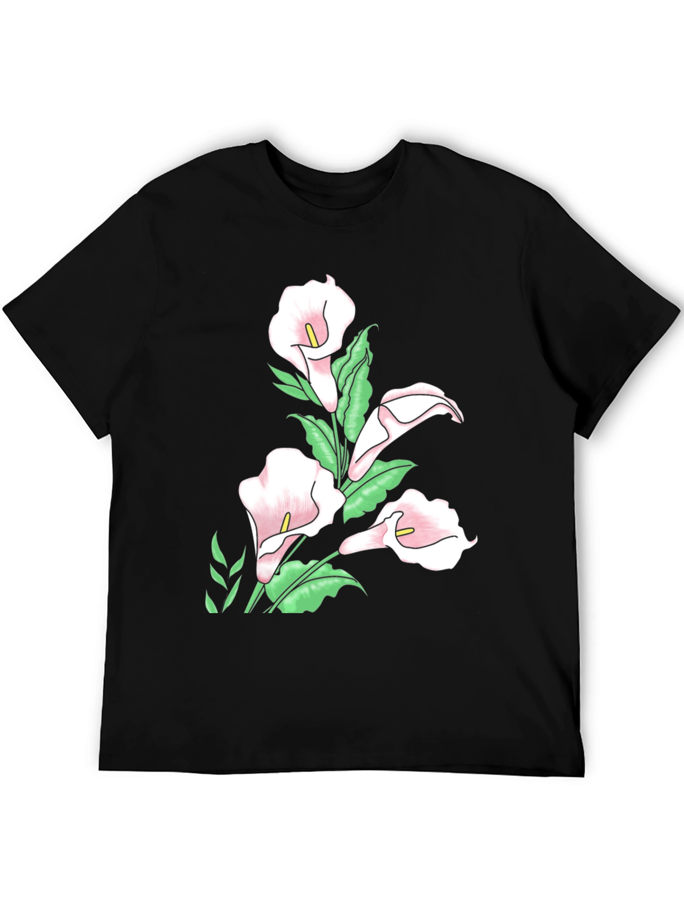 Black Floral Calla Lily T-Shirt