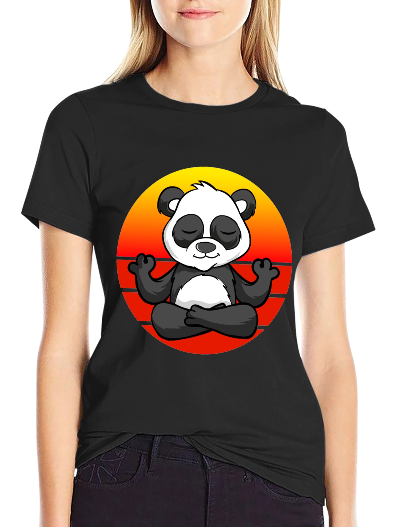Zen Panda Graphic Tee - Black T-Shirt