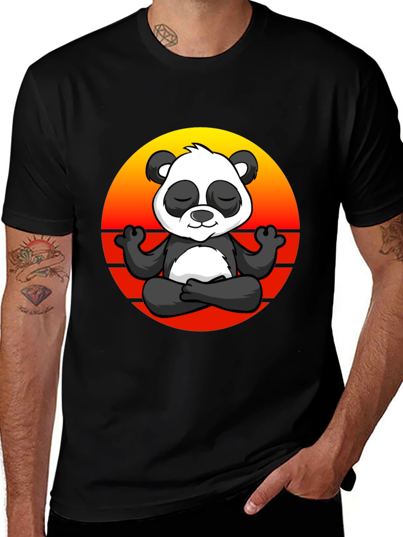 Zen Panda Graphic Tee - Black T-Shirt