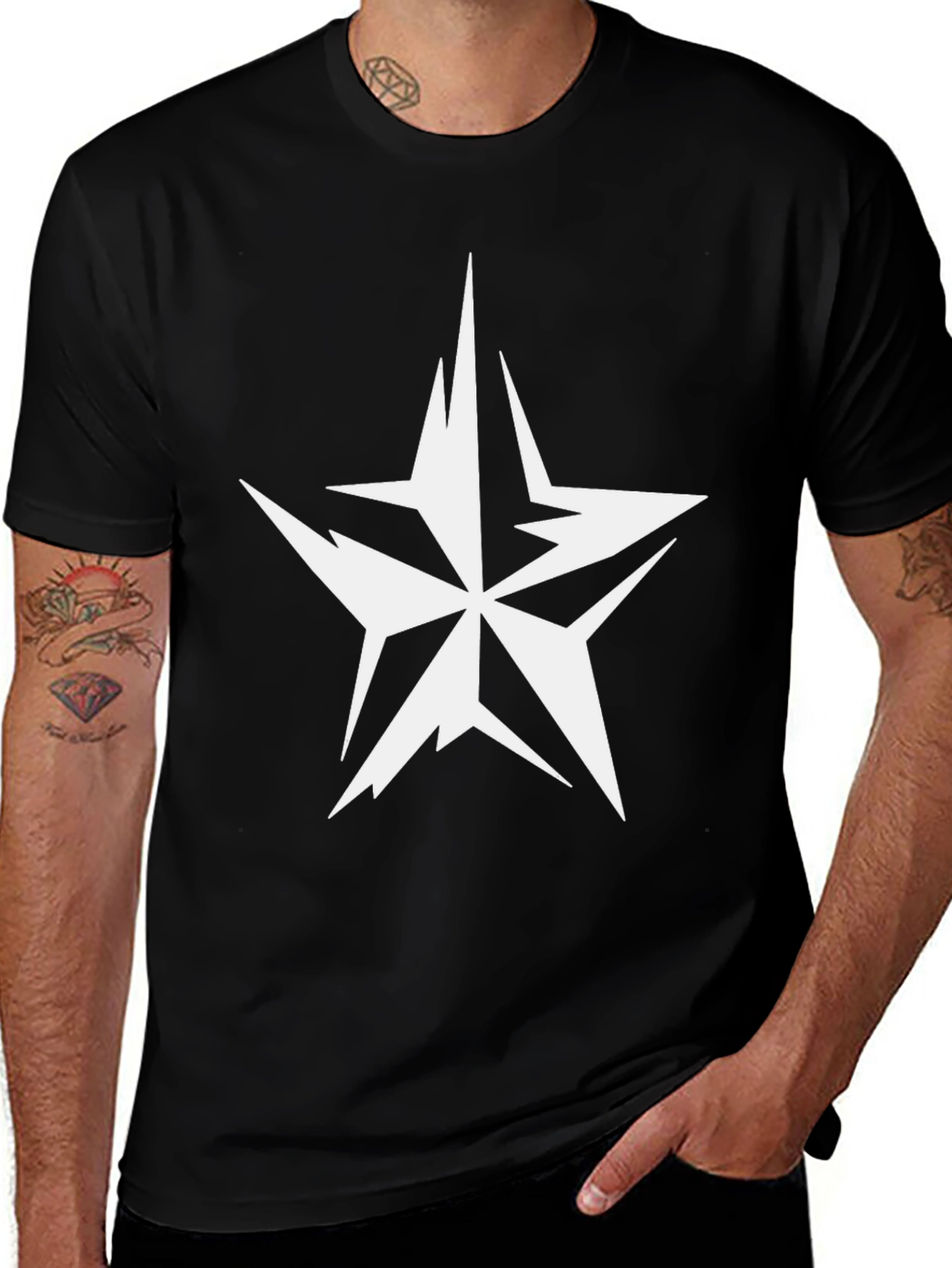 Star Graphic Mens Black T-Shirt