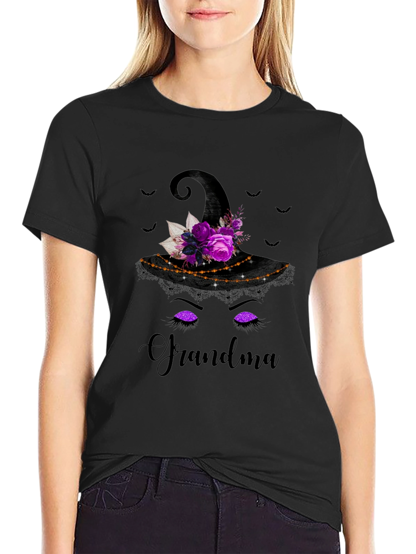 Grandma Witch Hat Halloween T-Shirt
