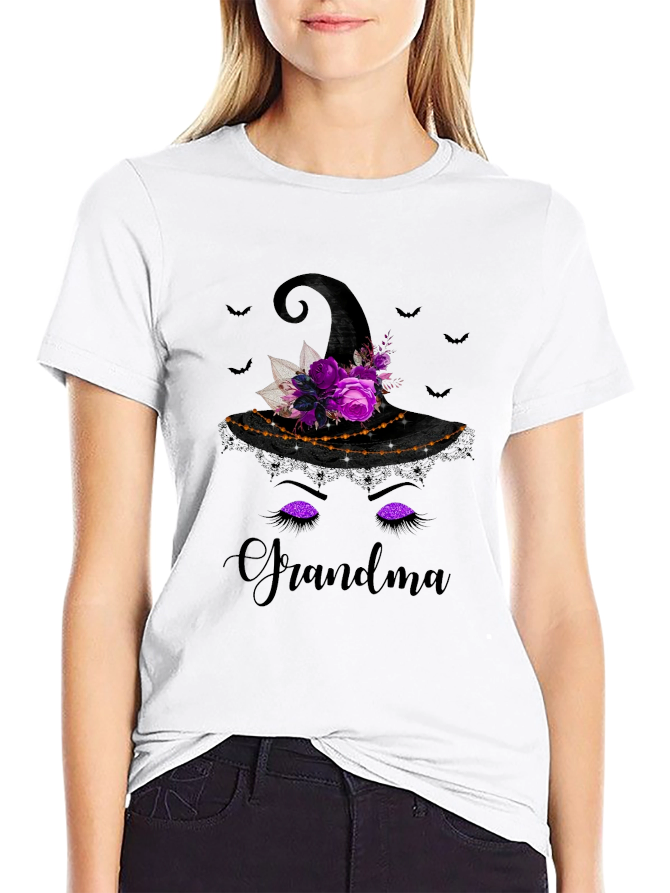 Grandma Witch Hat Halloween T-Shirt