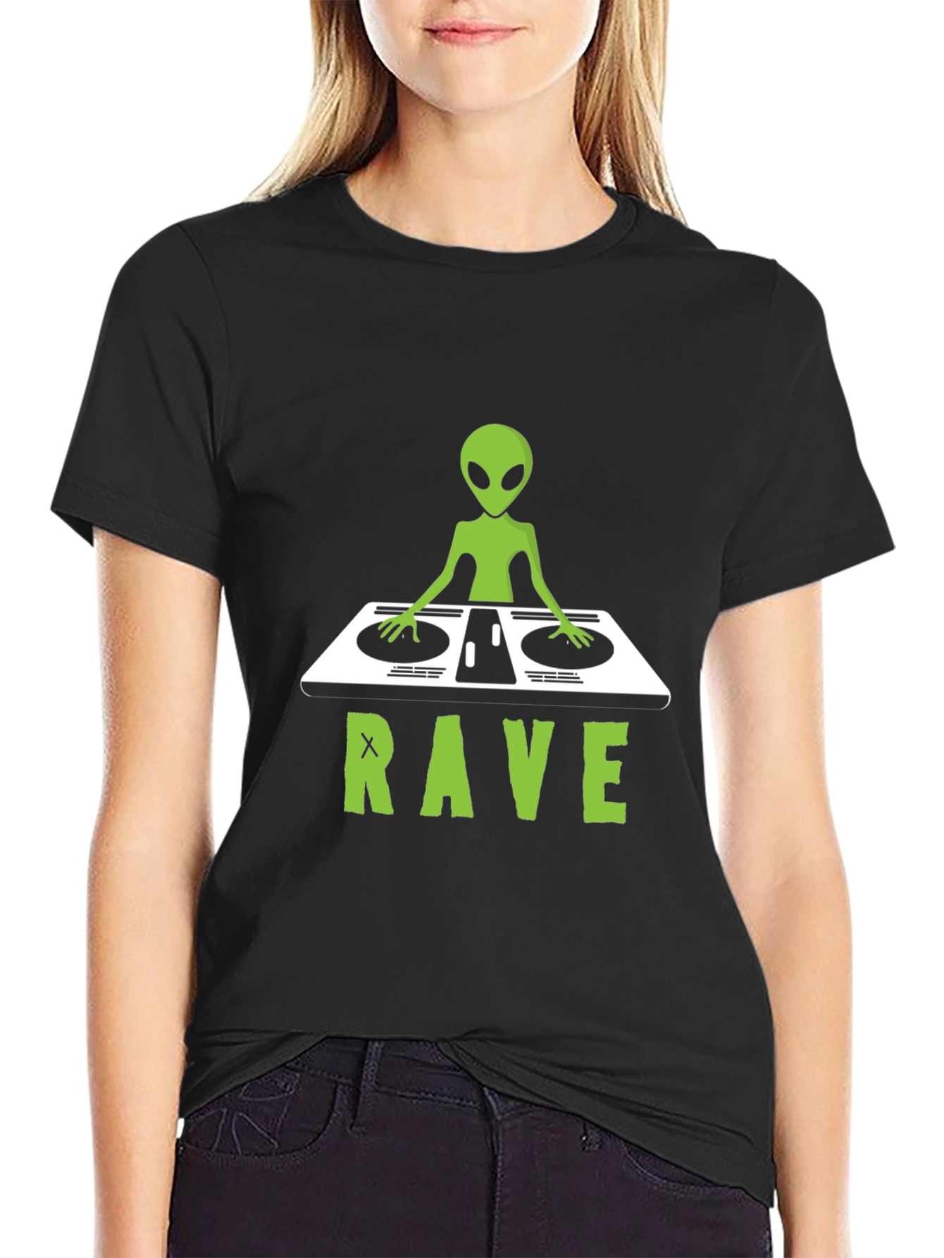 Alien DJ Rave T-Shirt - Unique Graphic Tee