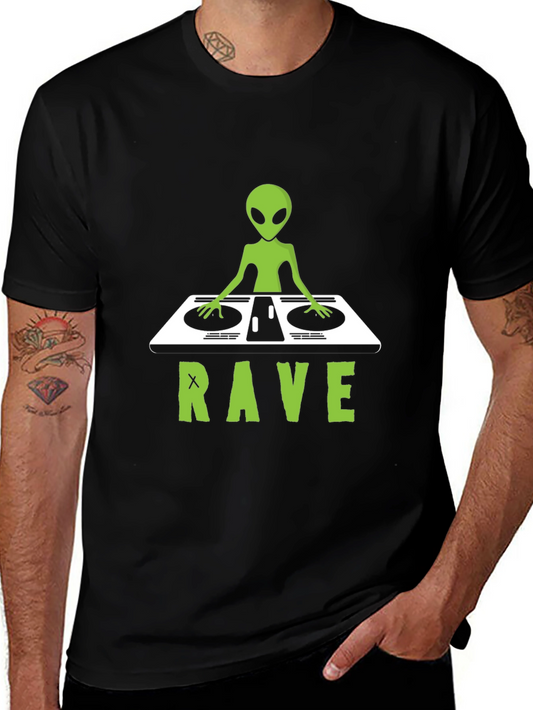 Alien DJ Rave T-Shirt - Unique Graphic Tee