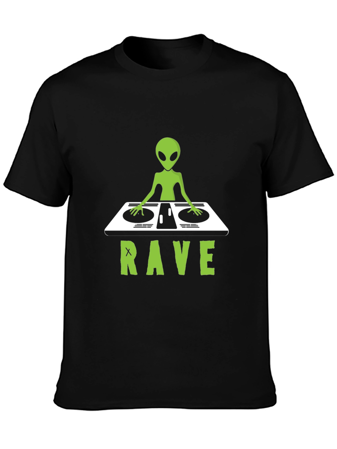 Alien DJ Rave T-Shirt - Unique Graphic Tee