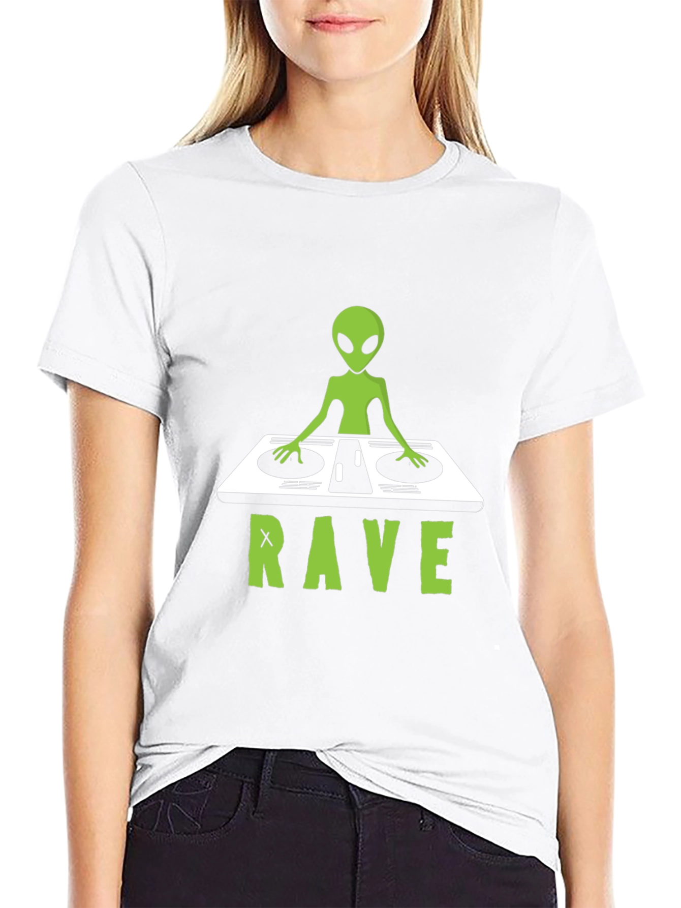 Alien DJ Rave T-Shirt - Unique Graphic Tee