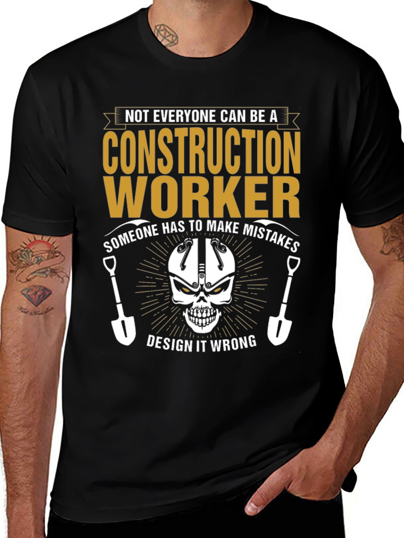 Construction Worker Graphic Tee - Make Mistakes Design