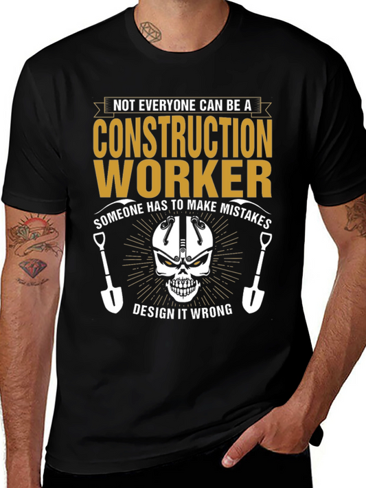 Construction Worker Graphic Tee - Make Mistakes Design