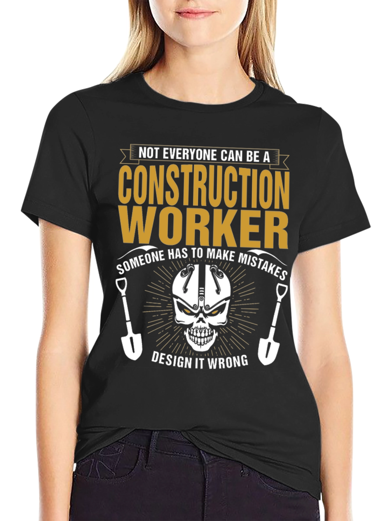 Construction Worker Graphic Tee - Make Mistakes Design