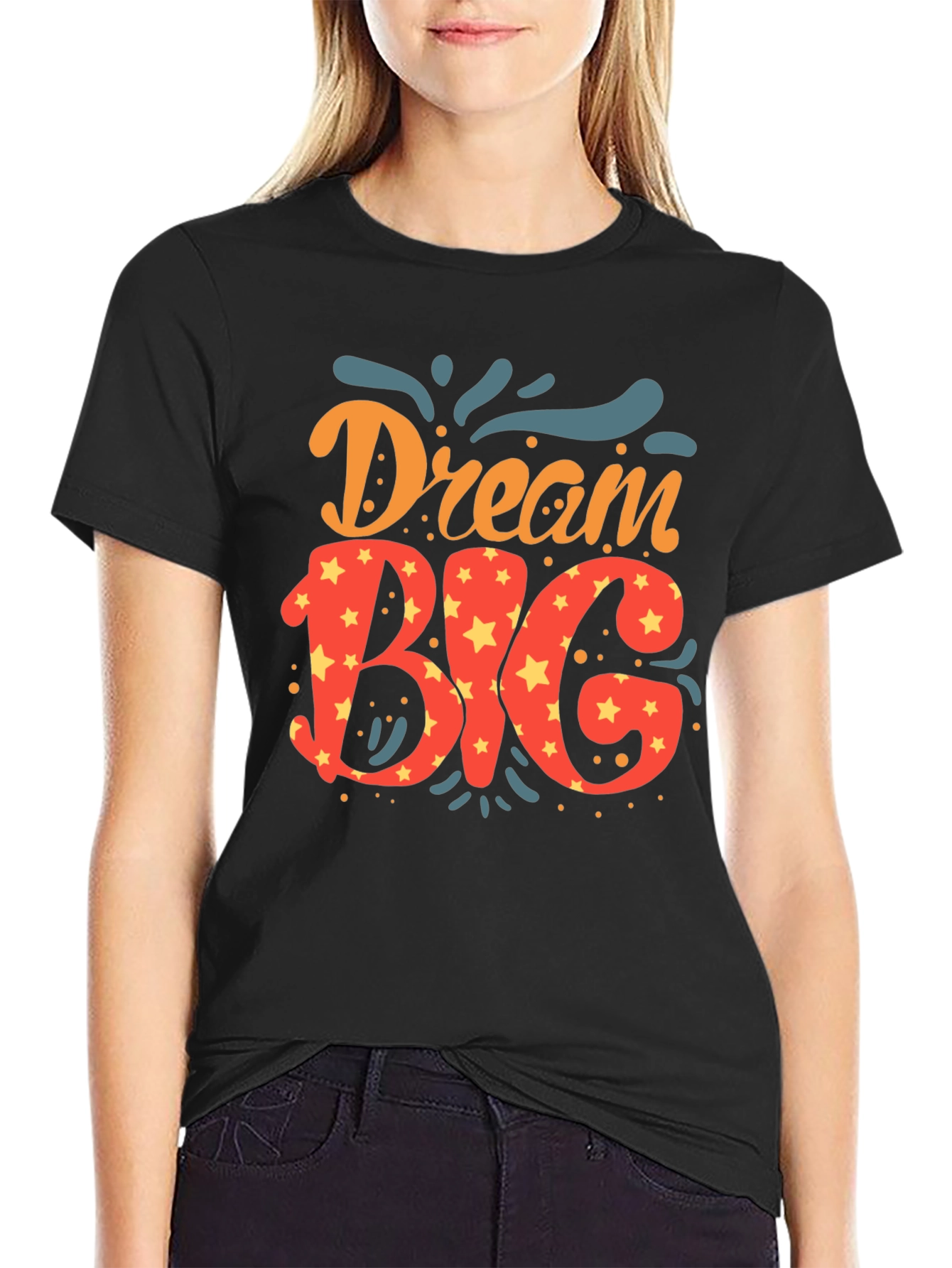 Dream Big Graphic Tee - Stylish Black T-Shirt