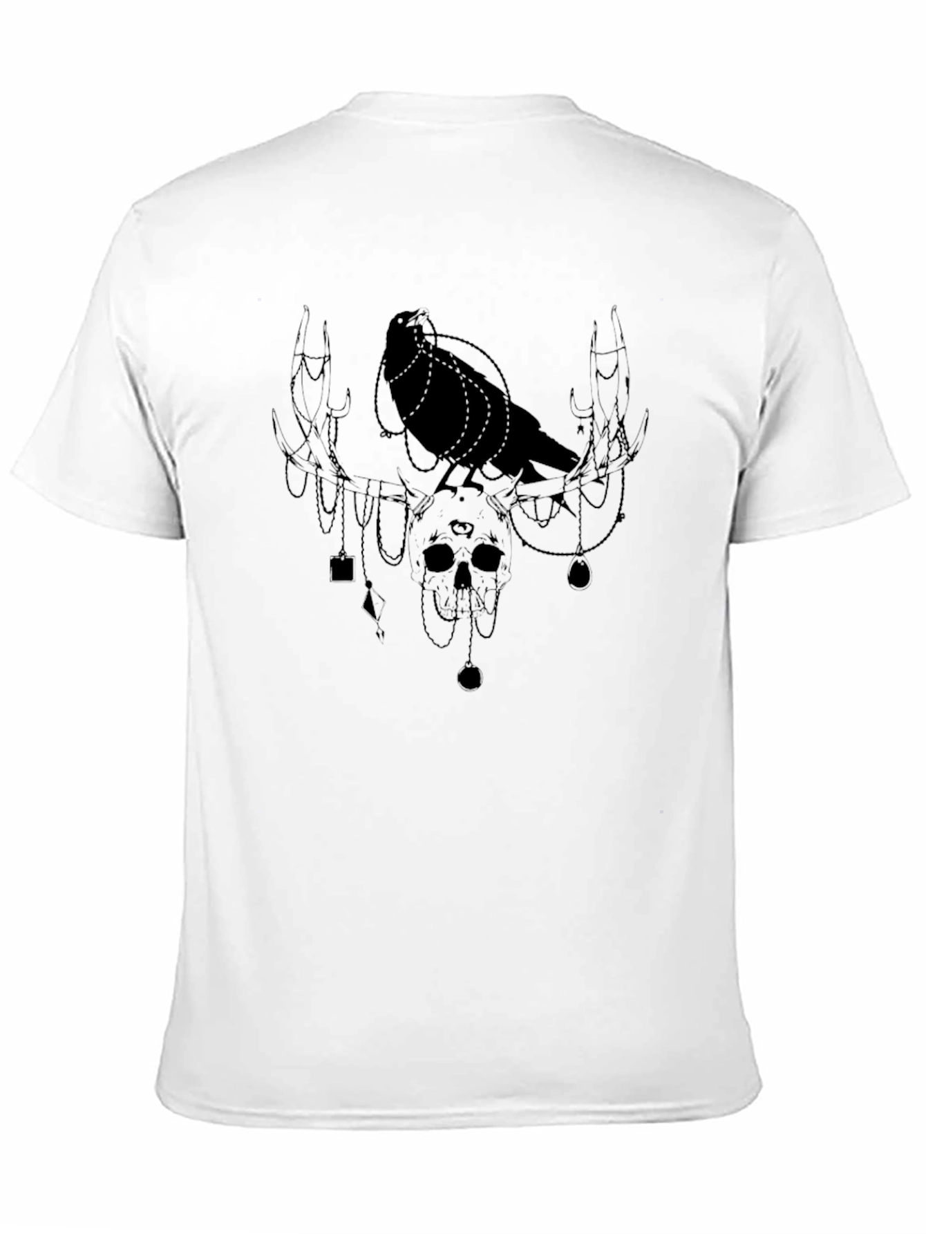 Raven & Skull Graphic Tee - Dark Aesthetic