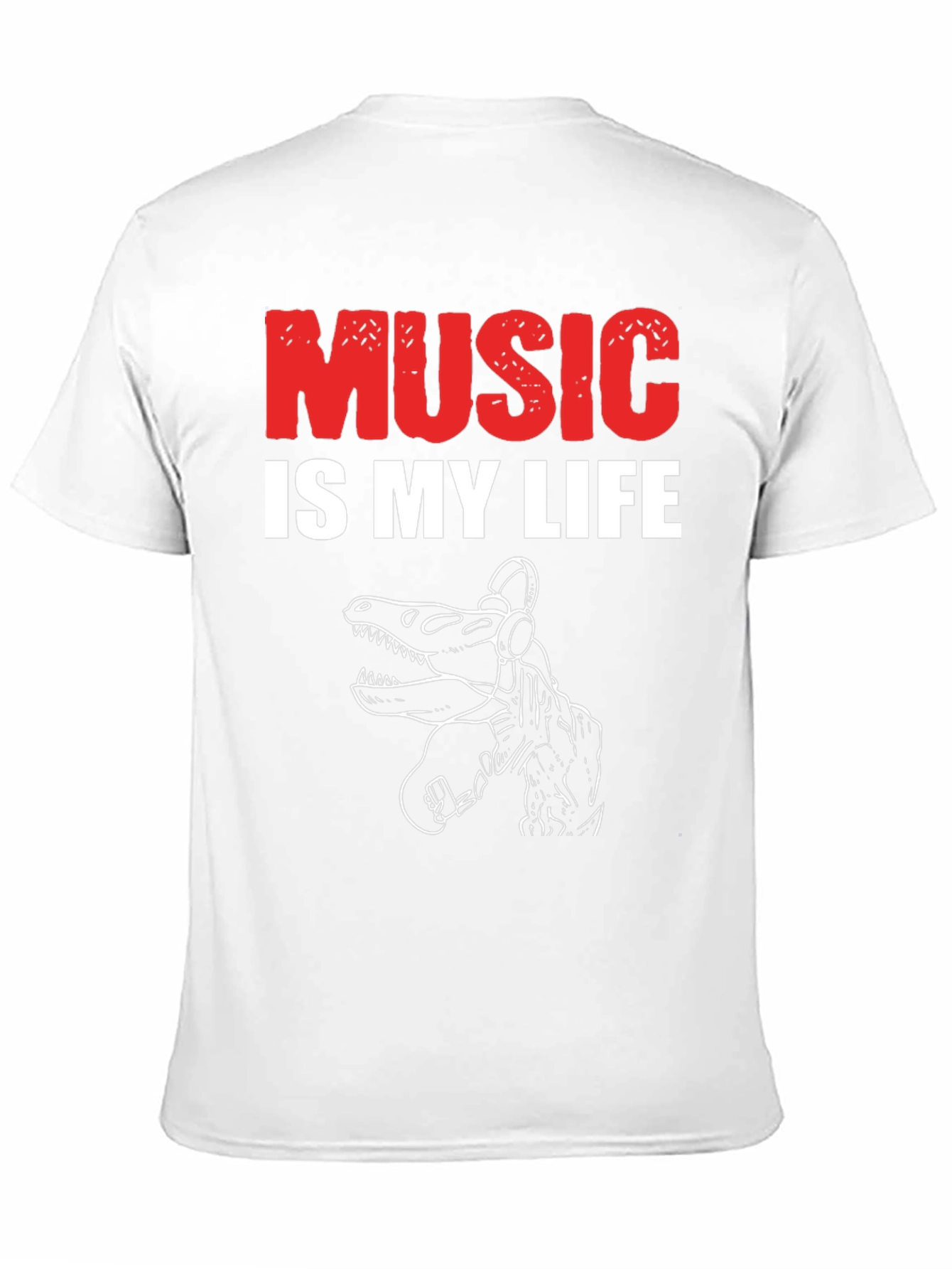 Music is My Life Dinosaur T-Shirt