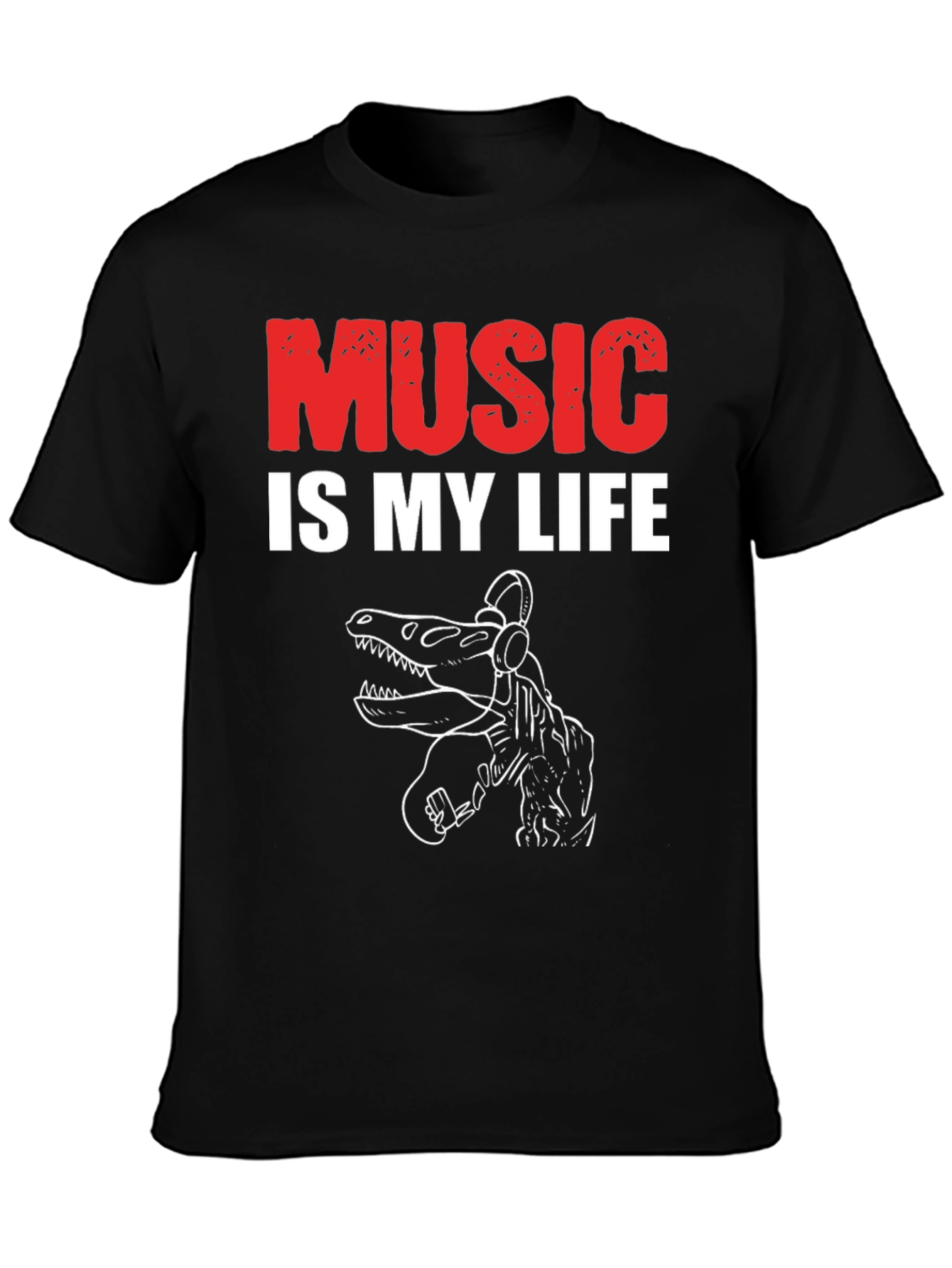 Music is My Life Dinosaur T-Shirt