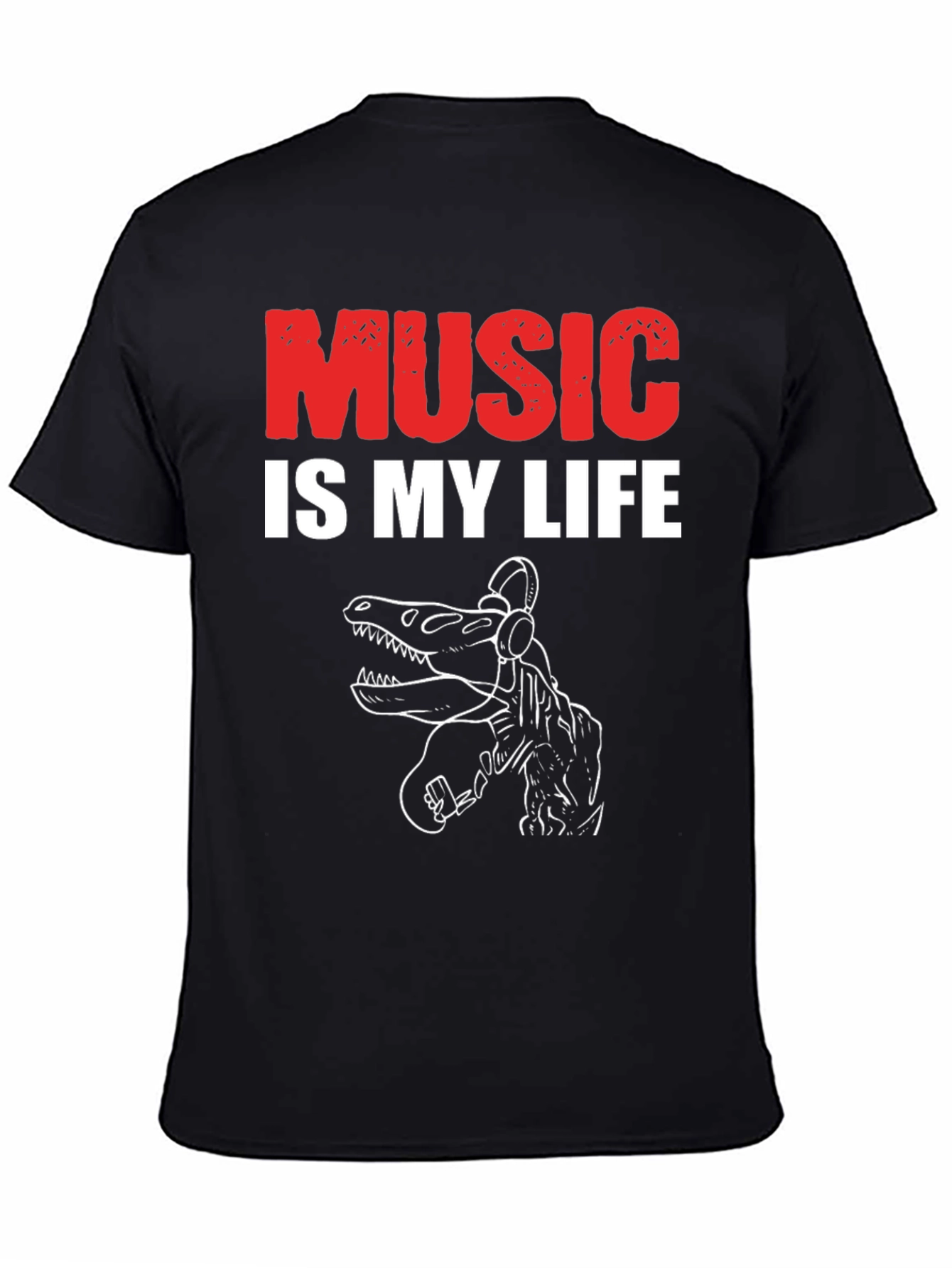 Music is My Life Dinosaur T-Shirt