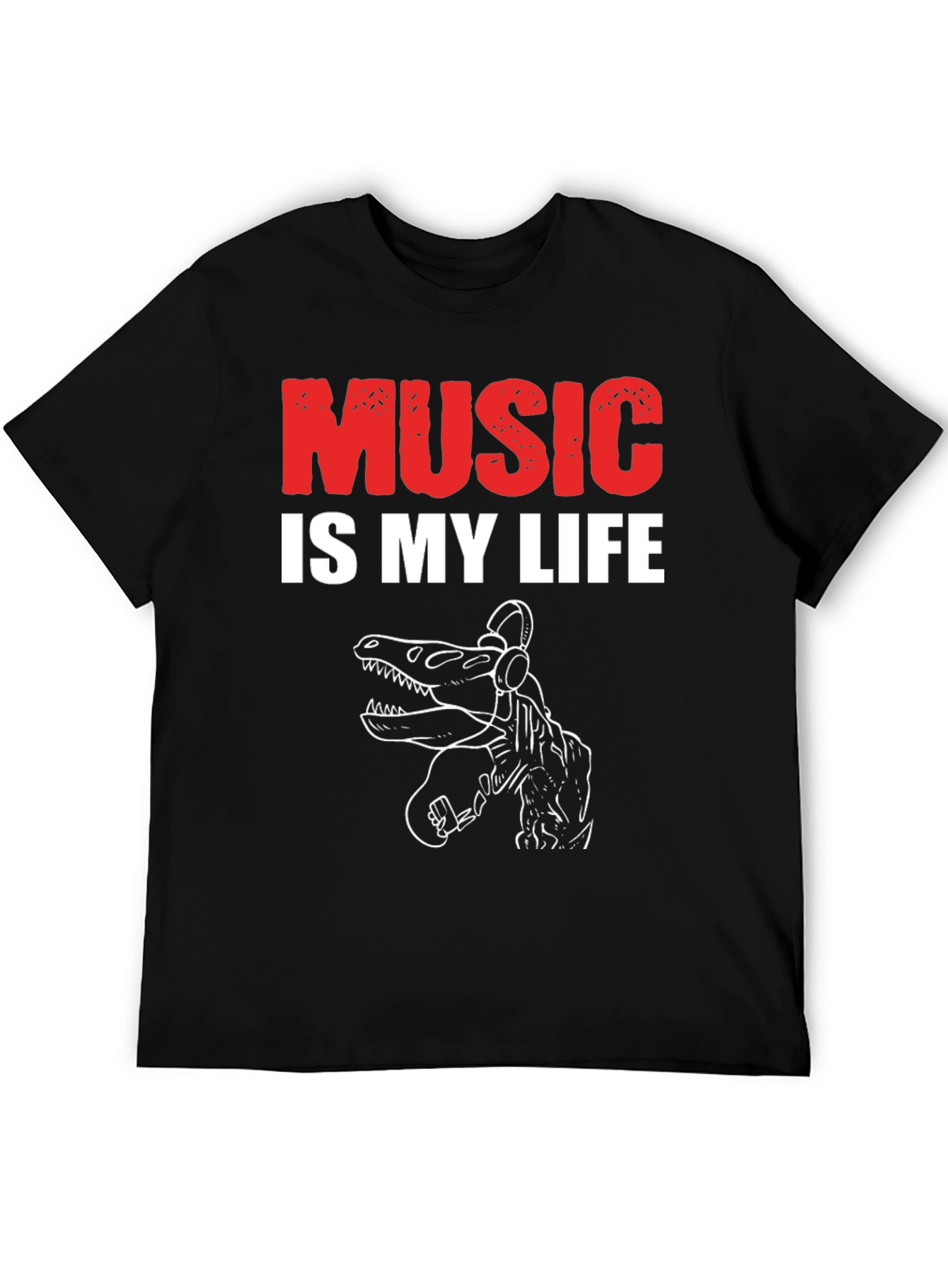 Music is My Life Dinosaur T-Shirt