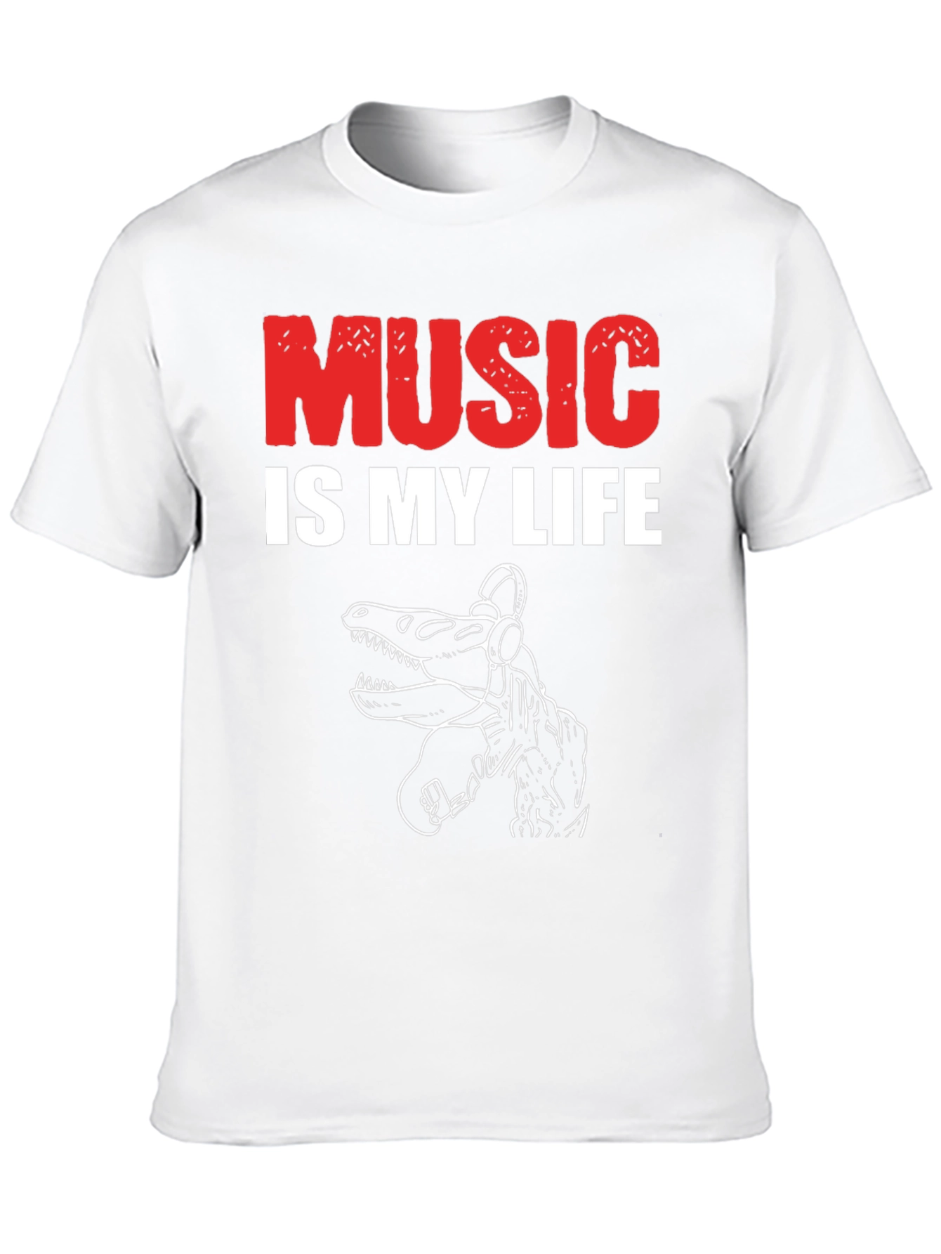 Music is My Life Dinosaur T-Shirt