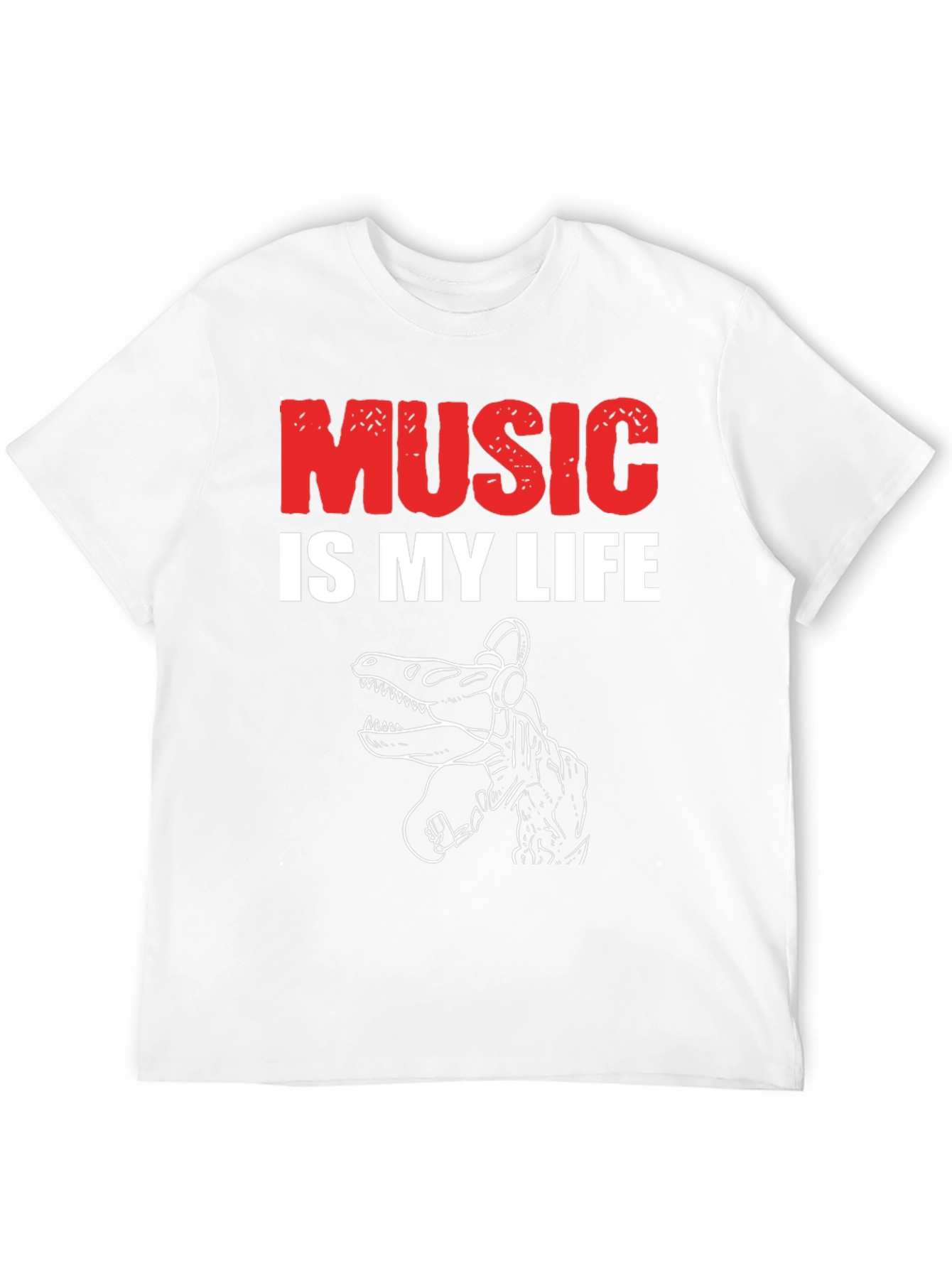 Music is My Life Dinosaur T-Shirt