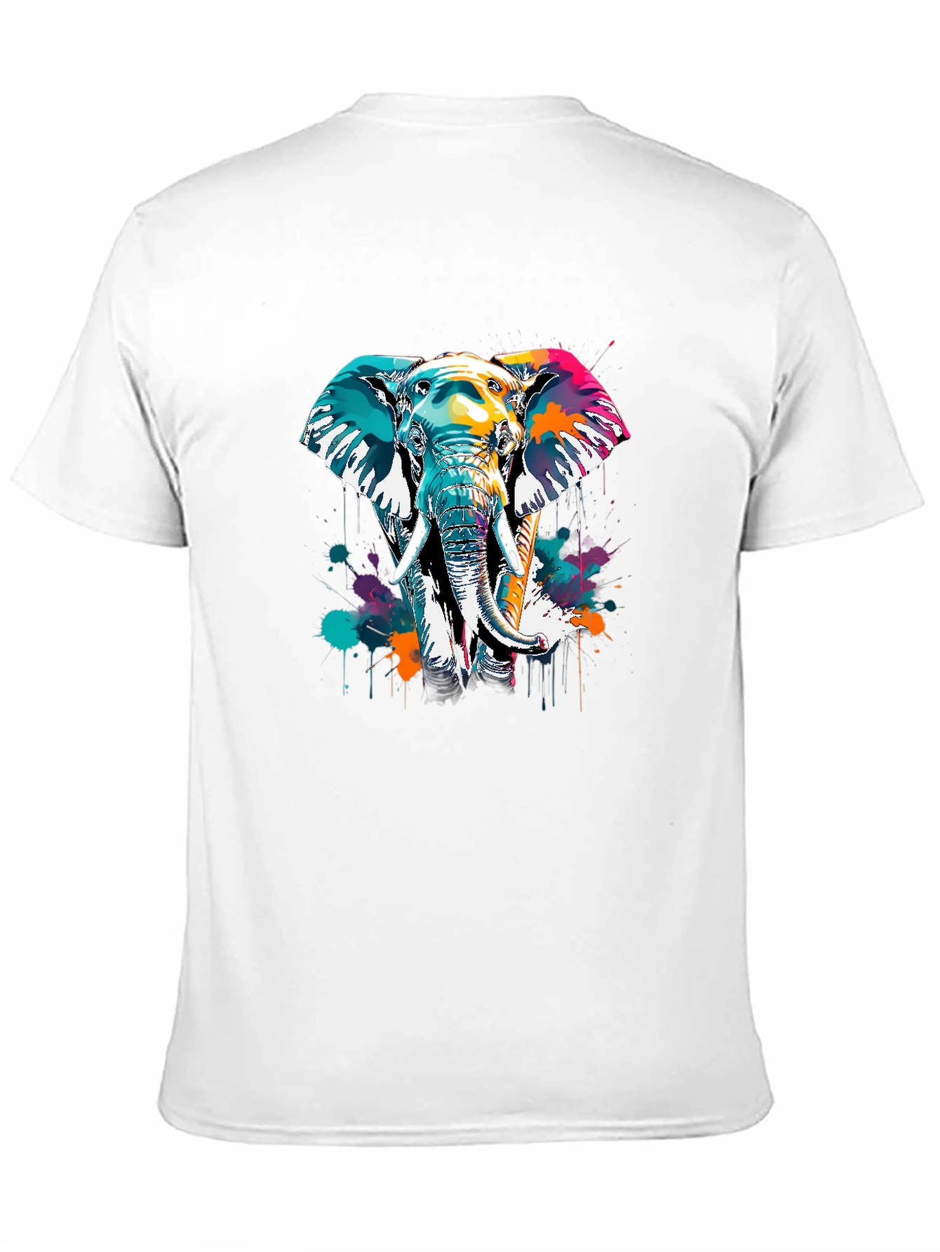 Vibrant Elephant Graphic Tee - Black Cotton Comfort