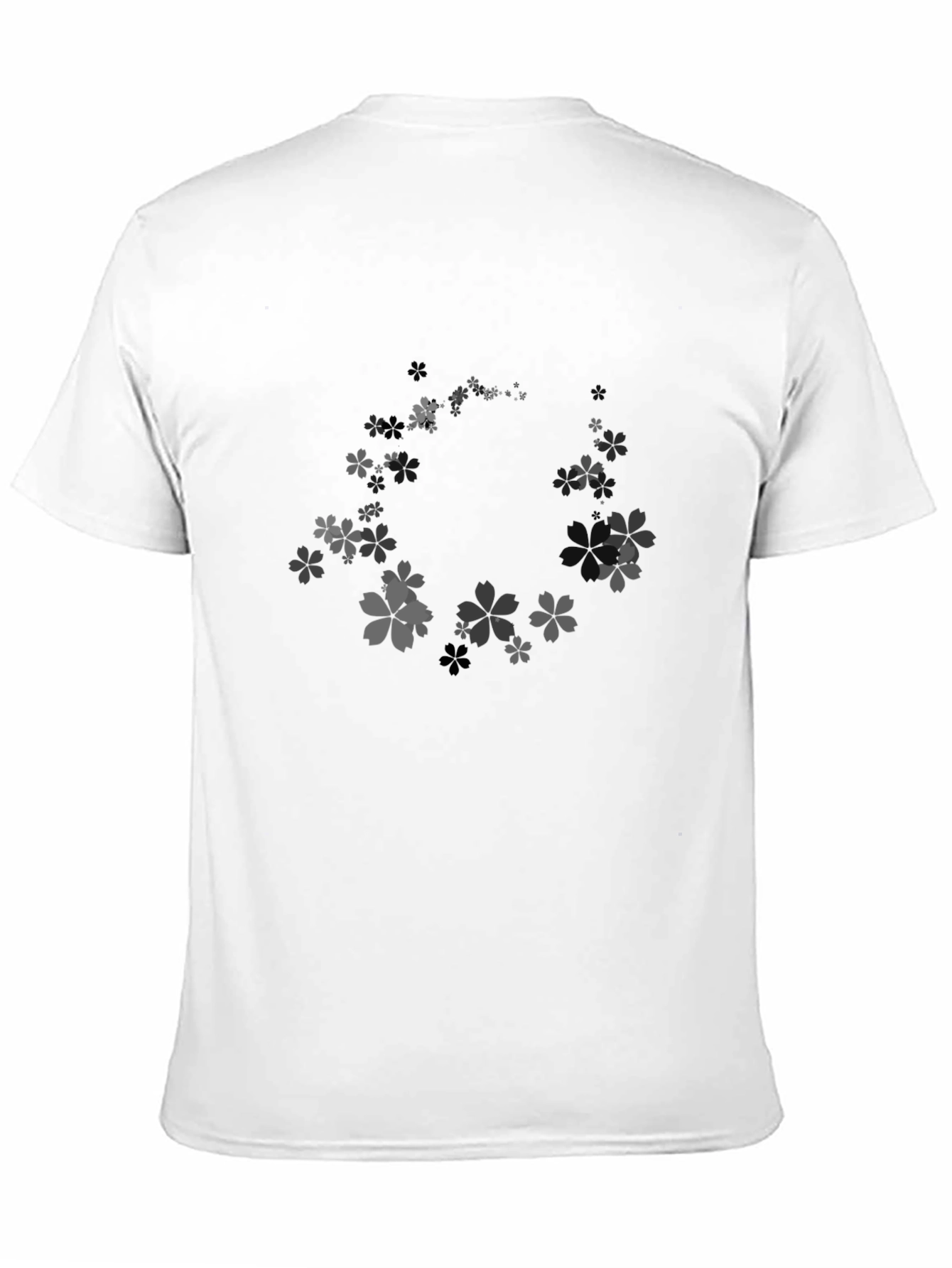 Floral Circle Graphic Tee - Black Cotton T-Shirt