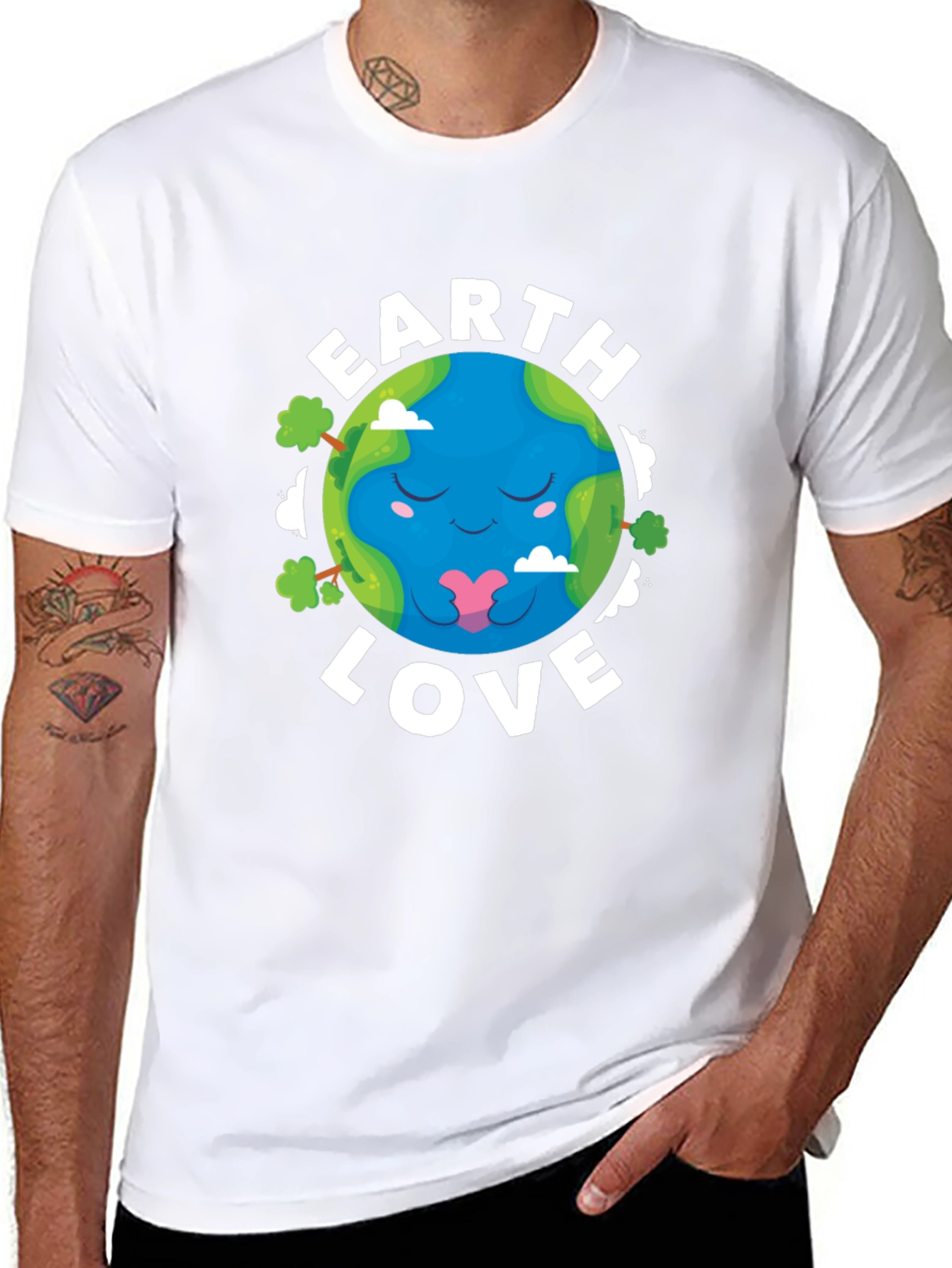 Earth Love Graphic Tee - Black Cotton