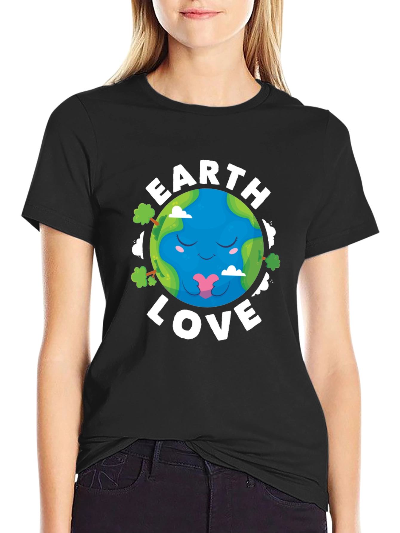 Earth Love Graphic Tee - Black Cotton