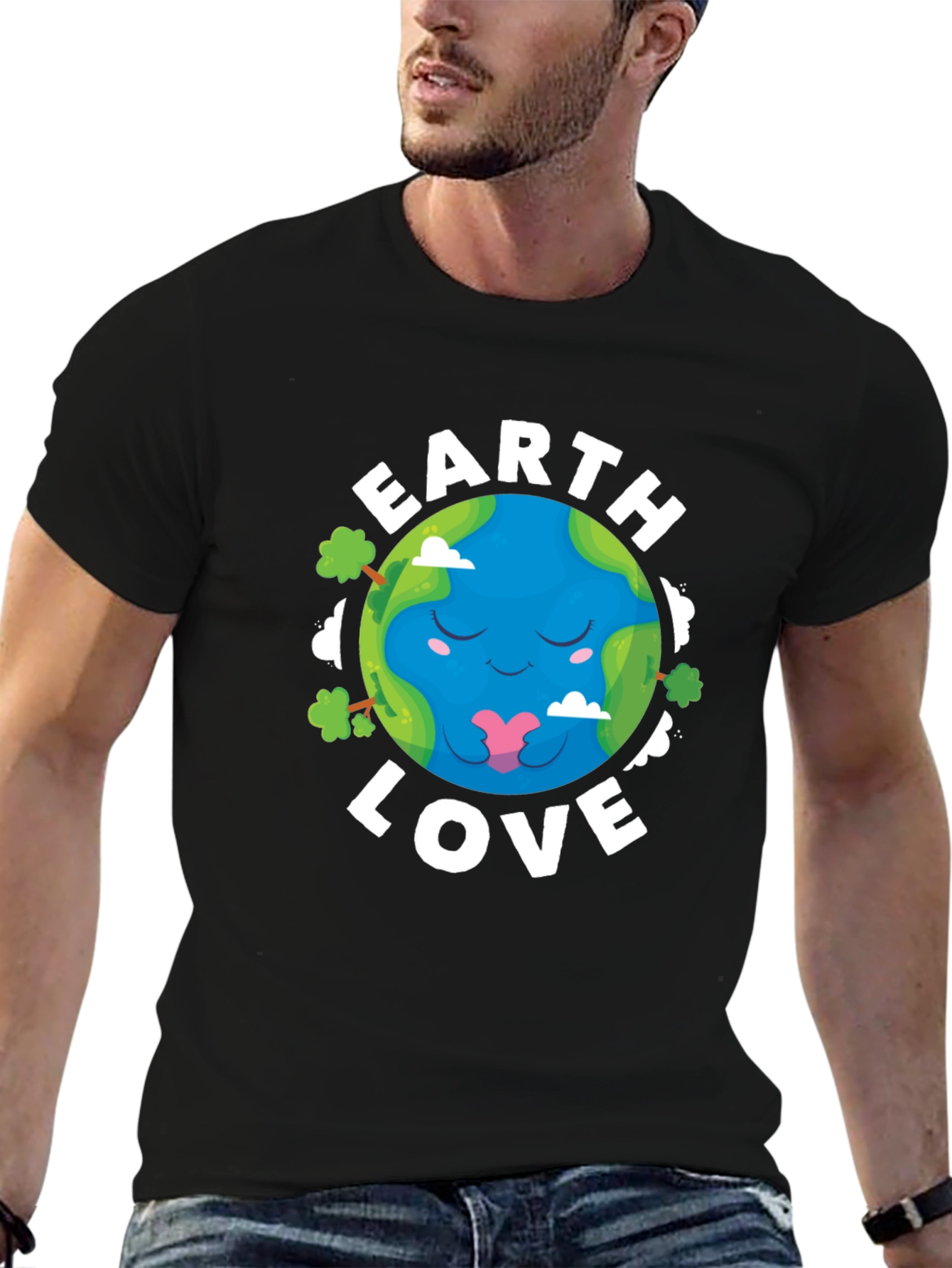 Earth Love Graphic Tee - Black Cotton