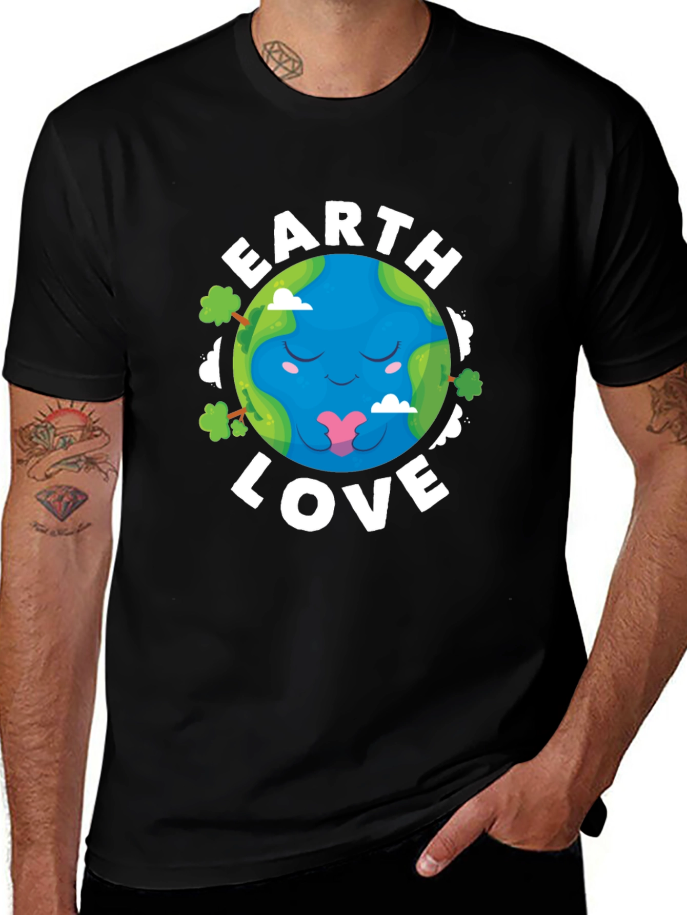 Earth Love Graphic Tee - Black Cotton