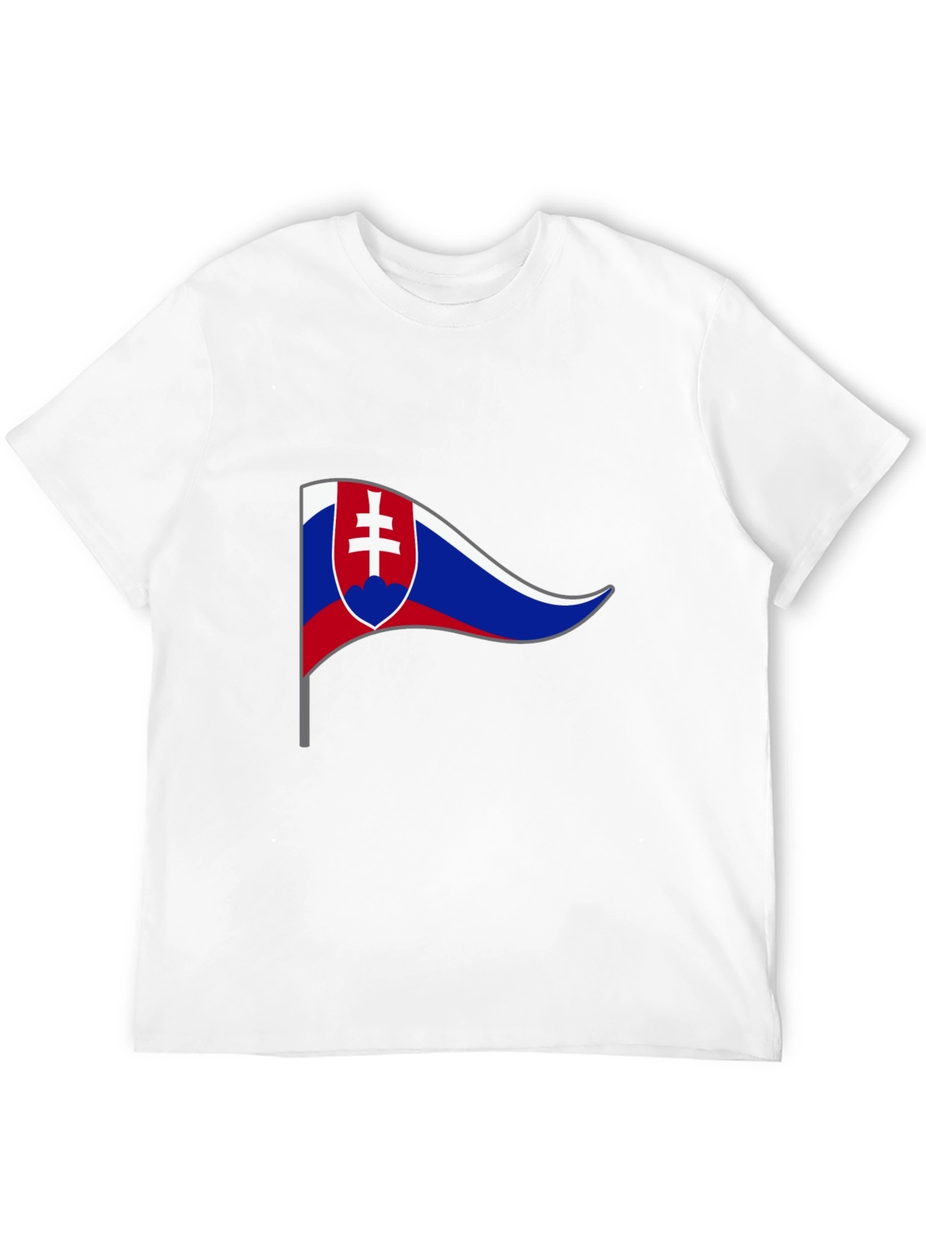 Slovakian Flag Graphic T-Shirt - Black Cotton Tee