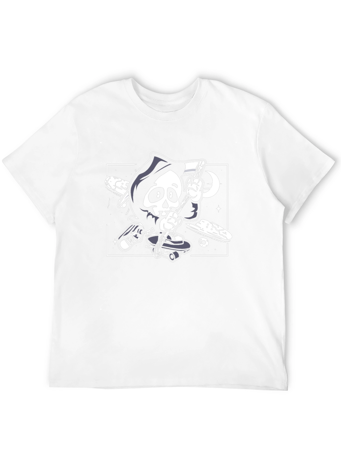 Skateboarding Grim Reaper Black Graphic Tee