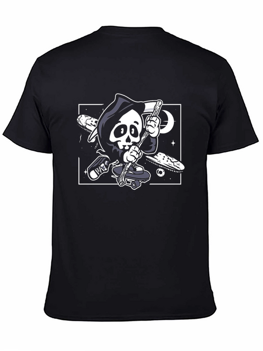 Skateboarding Grim Reaper Black Graphic Tee