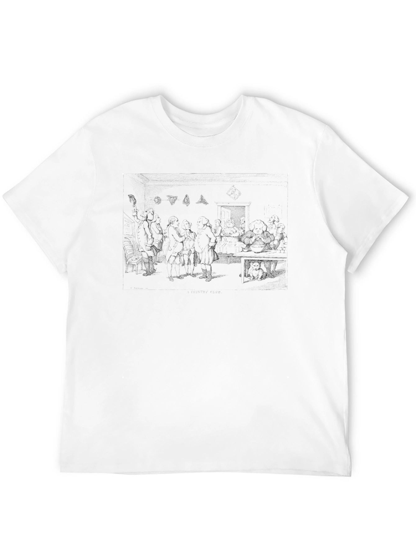Mens Black Graphic Print Crew Neck T-Shirt