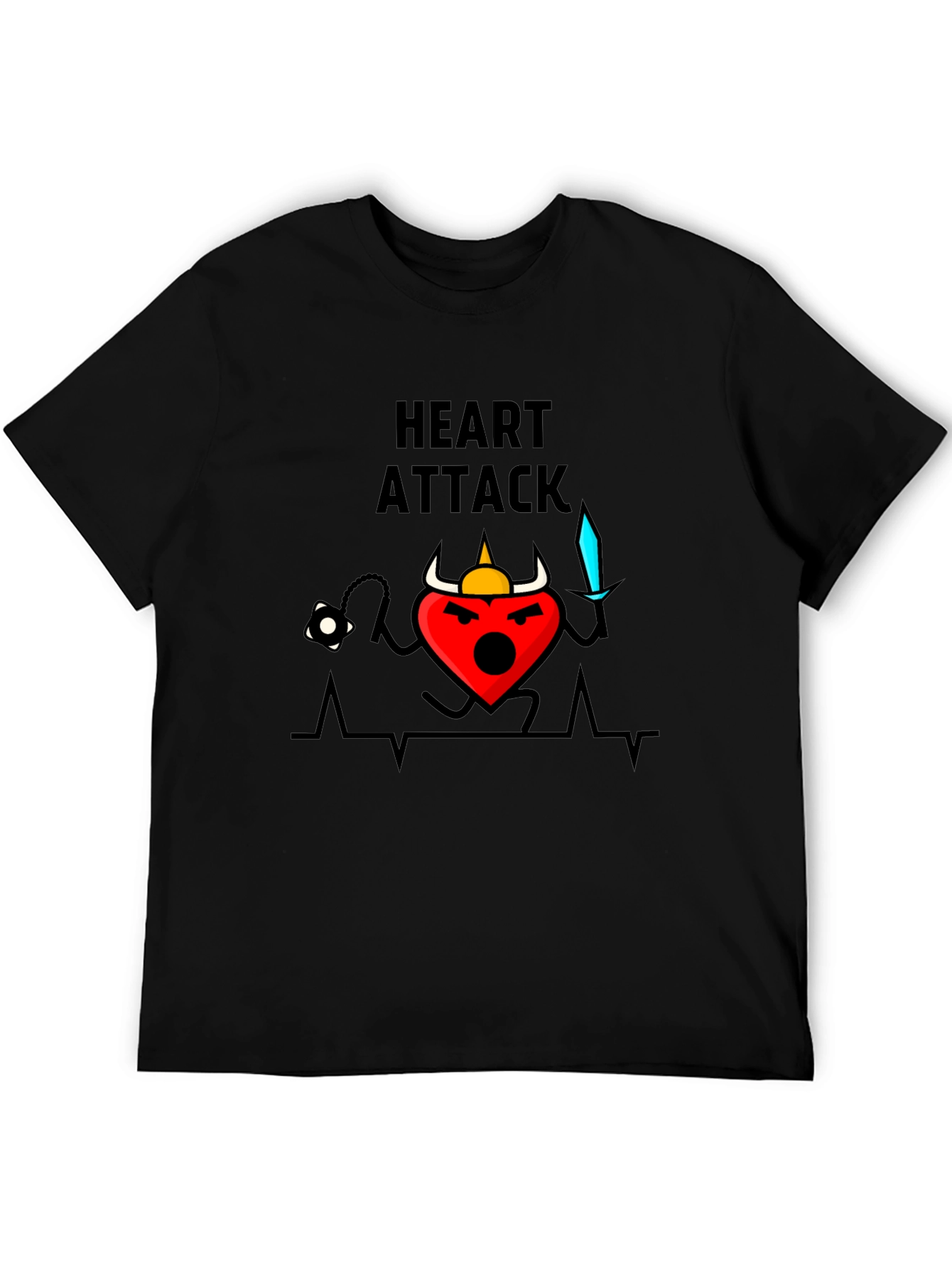 Heart Attack Cartoon Graphic T-Shirt