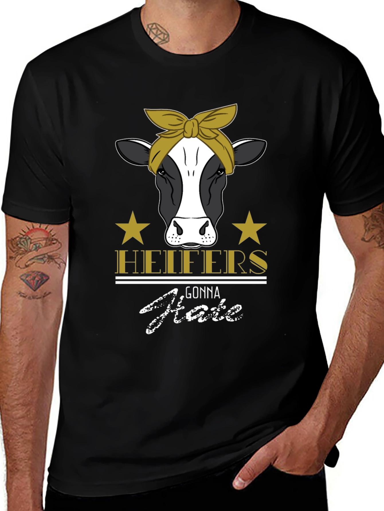 Heifers Gonna Hate Graphic T-Shirt - Black Cotton