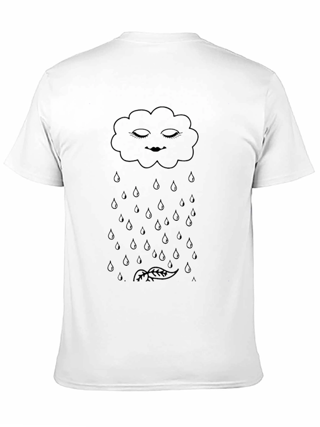 Whimsical Rain Cloud Graphic Tee - Black