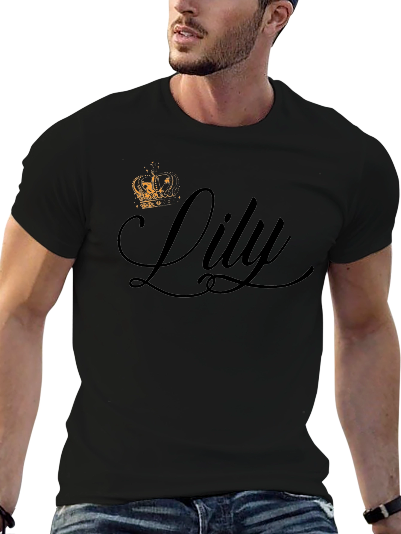 Lily Crown Graphic Tee - Stylish Black T-Shirt