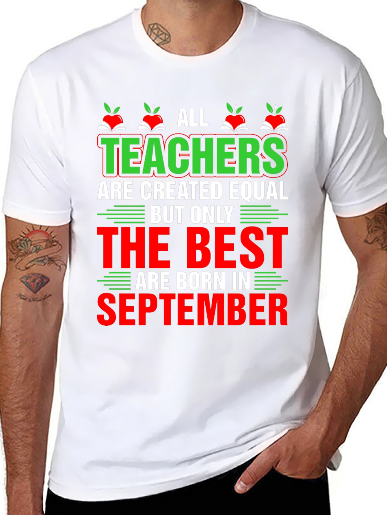 All Teachers are Created Equal September Birthday T-Shirt
