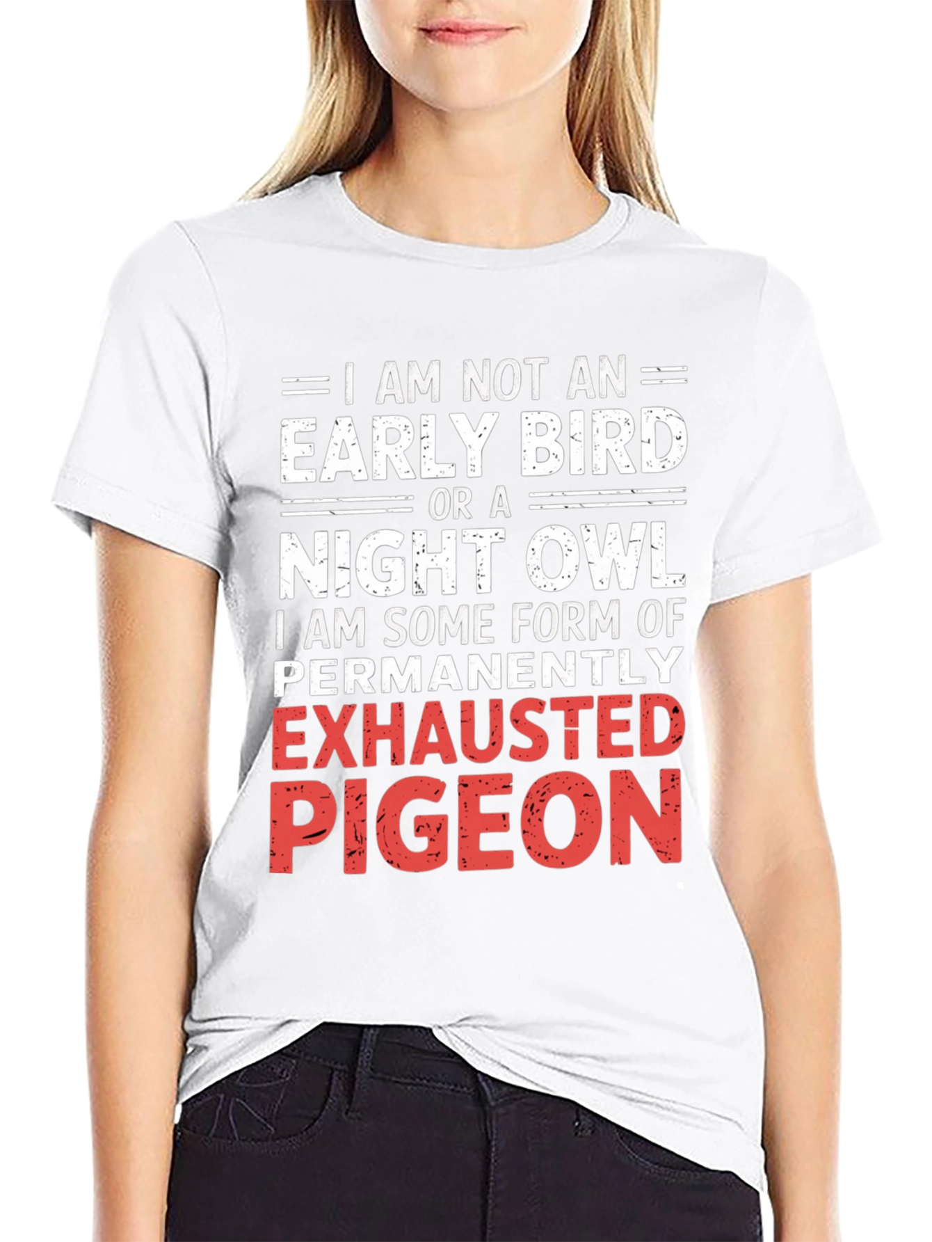 Exhausted Pigeon Graphic Tee - Funny Novelty Shirt