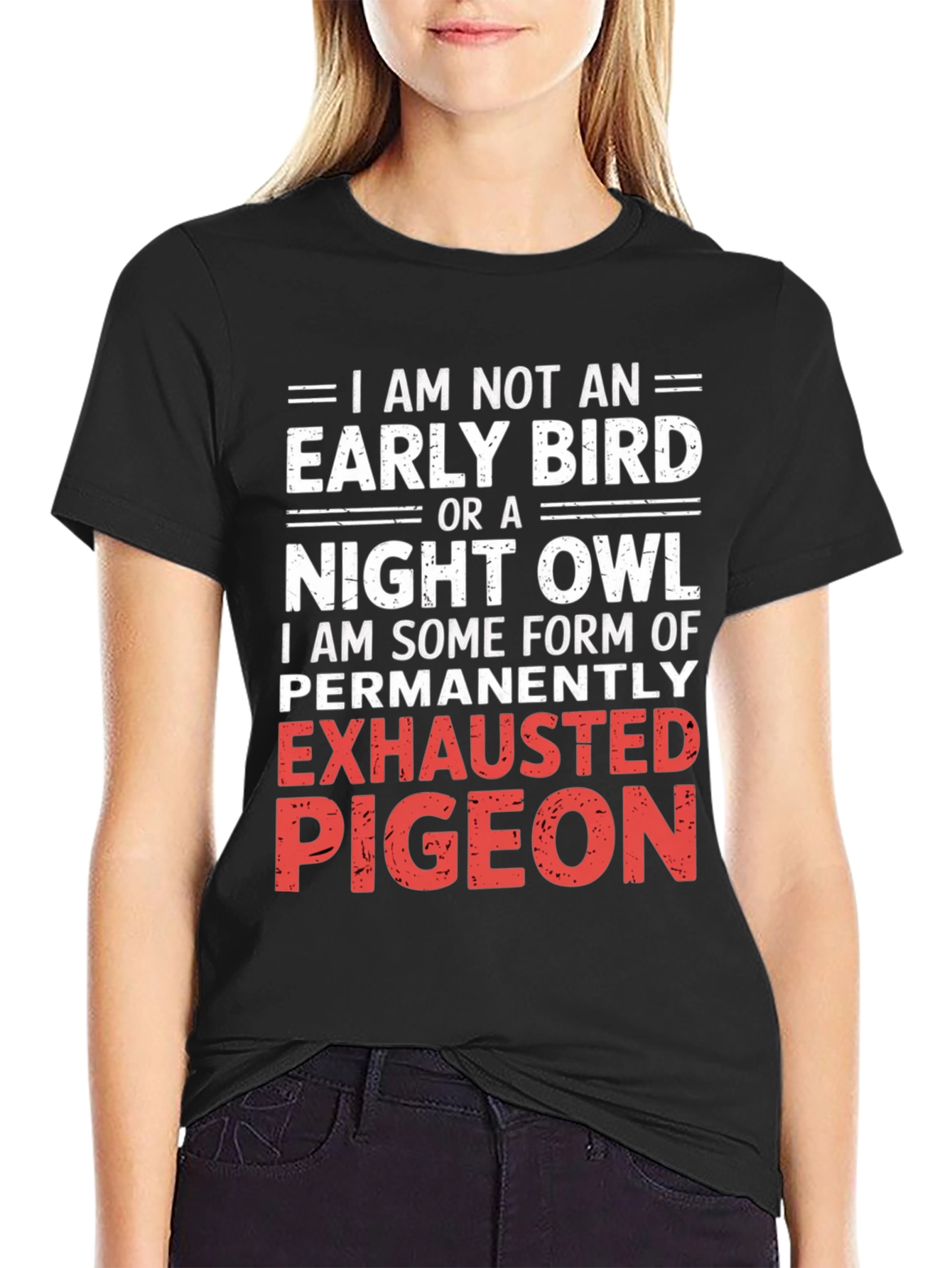 Exhausted Pigeon Graphic Tee - Funny Novelty Shirt