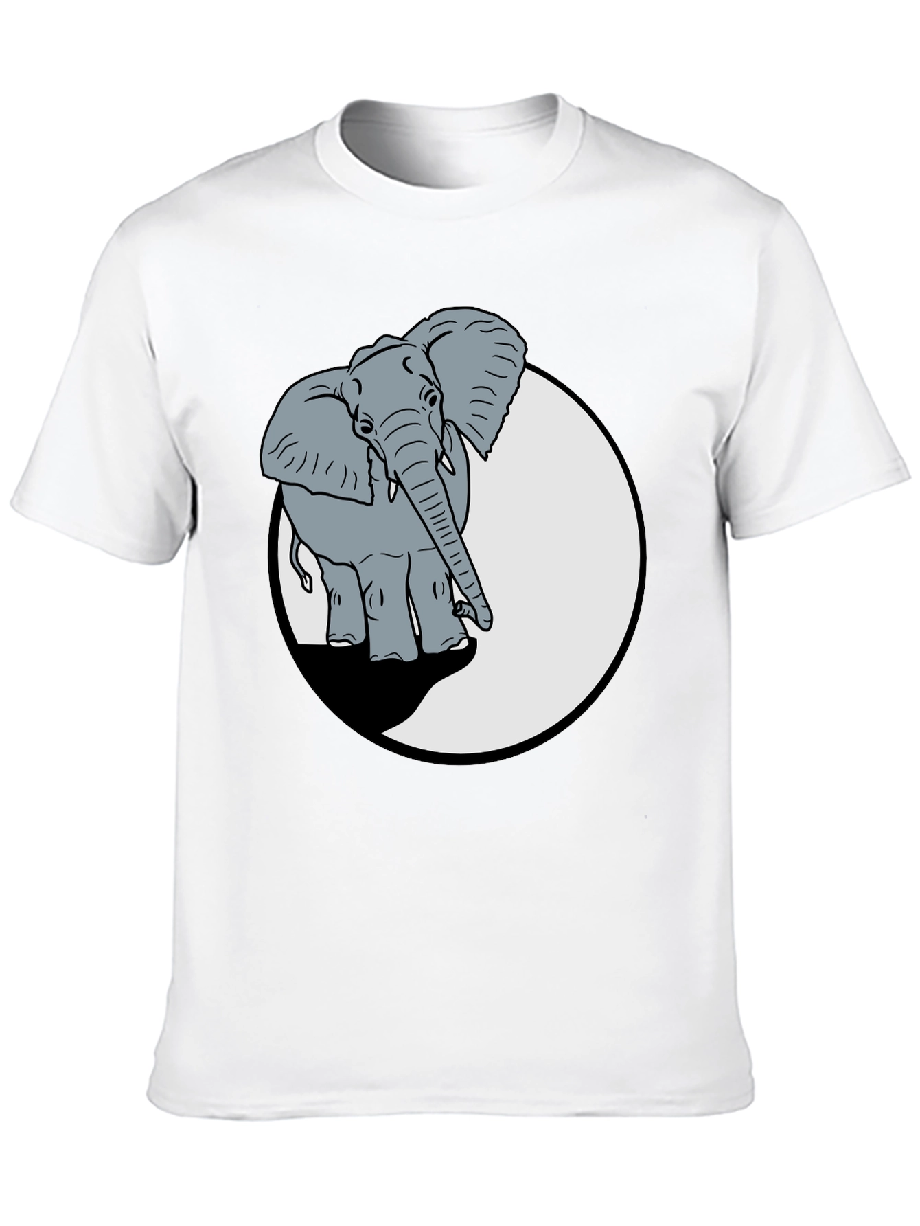 Elephant Graphic Print Crew Neck T-Shirt