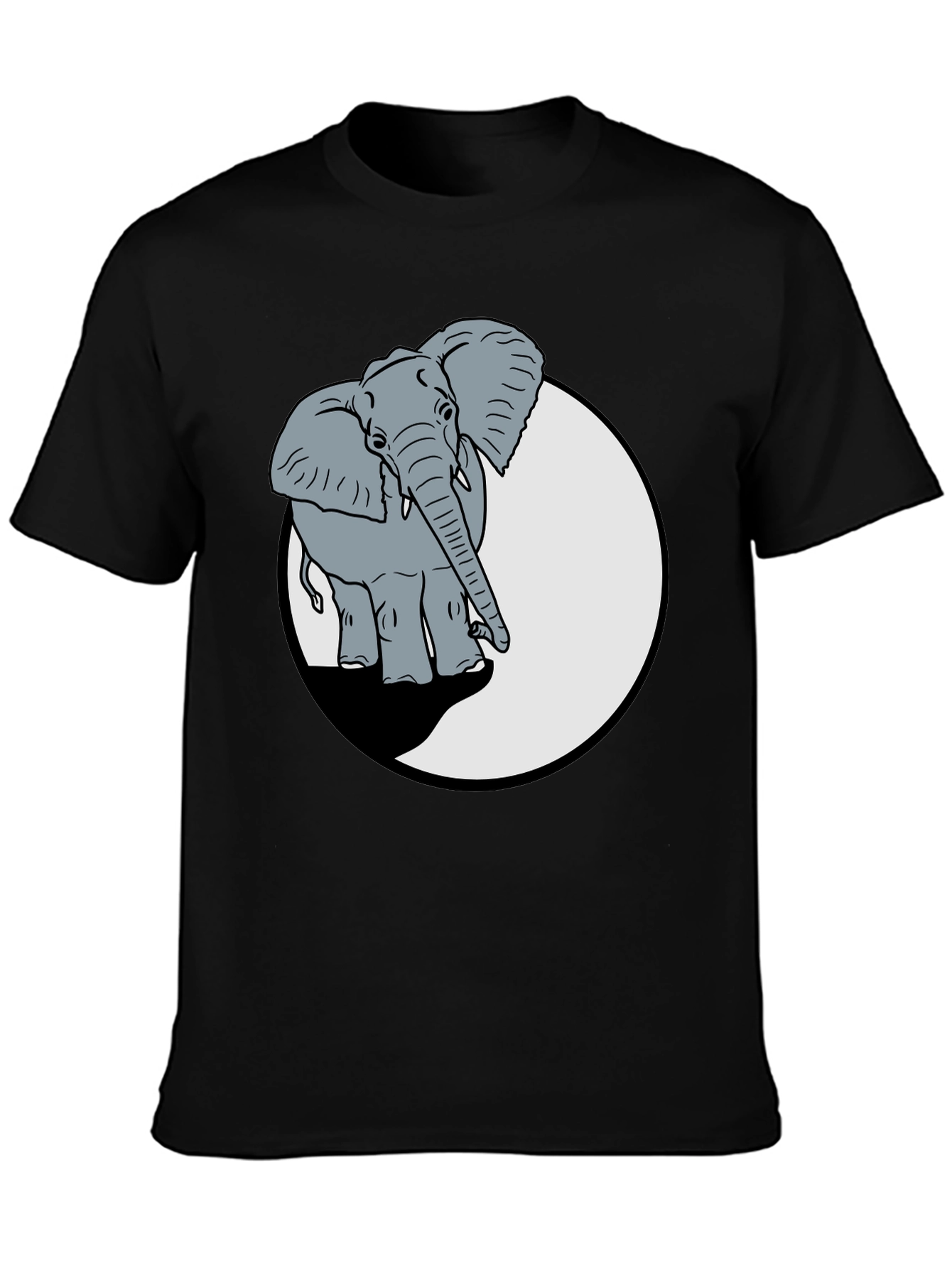 Elephant Graphic Print Crew Neck T-Shirt