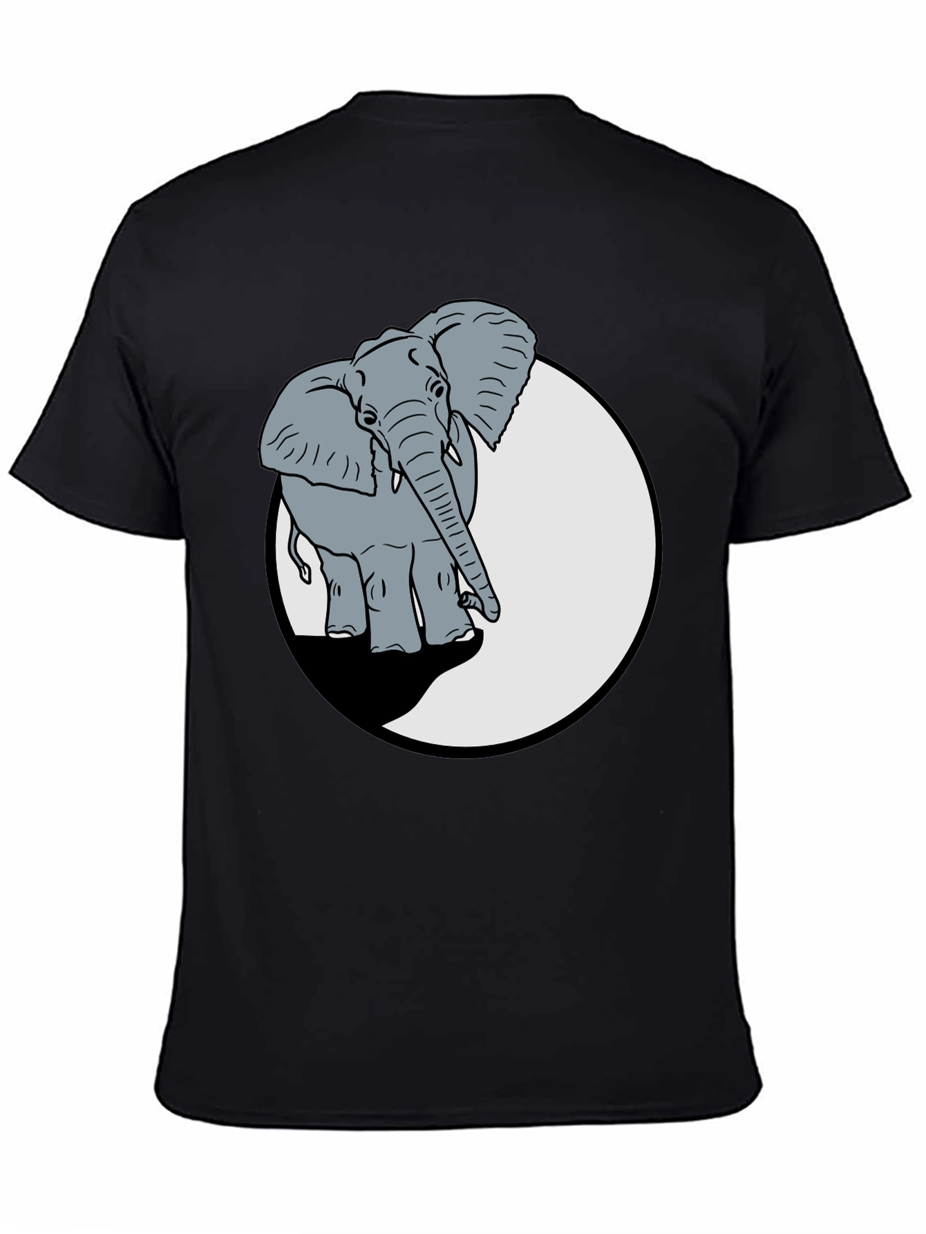 Elephant Graphic Print Crew Neck T-Shirt