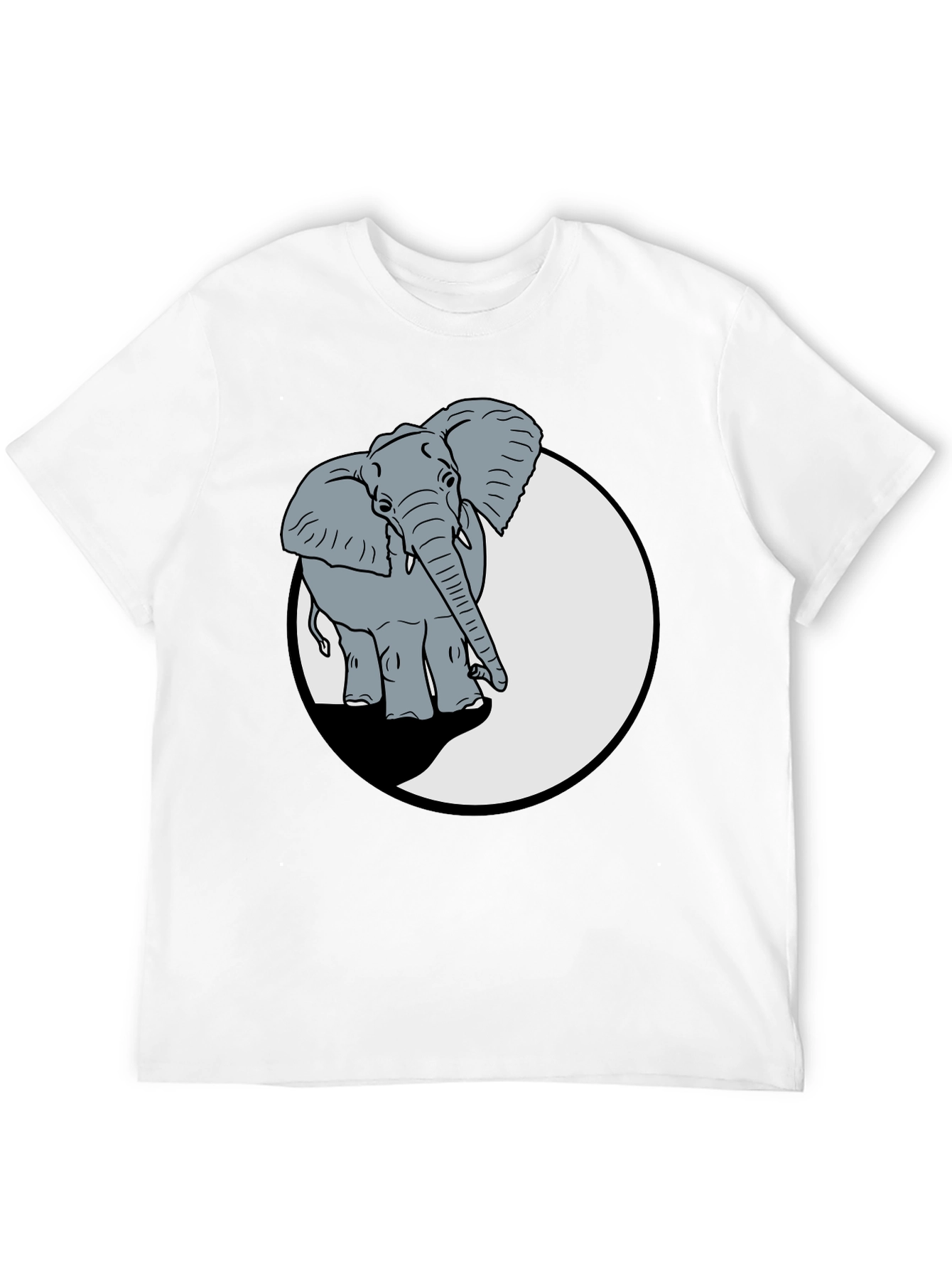 Elephant Graphic Print Crew Neck T-Shirt