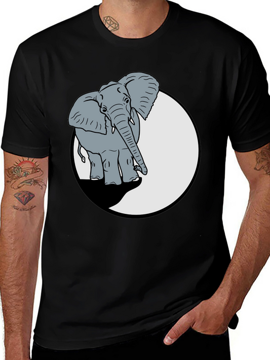 Elephant Graphic Print Crew Neck T-Shirt