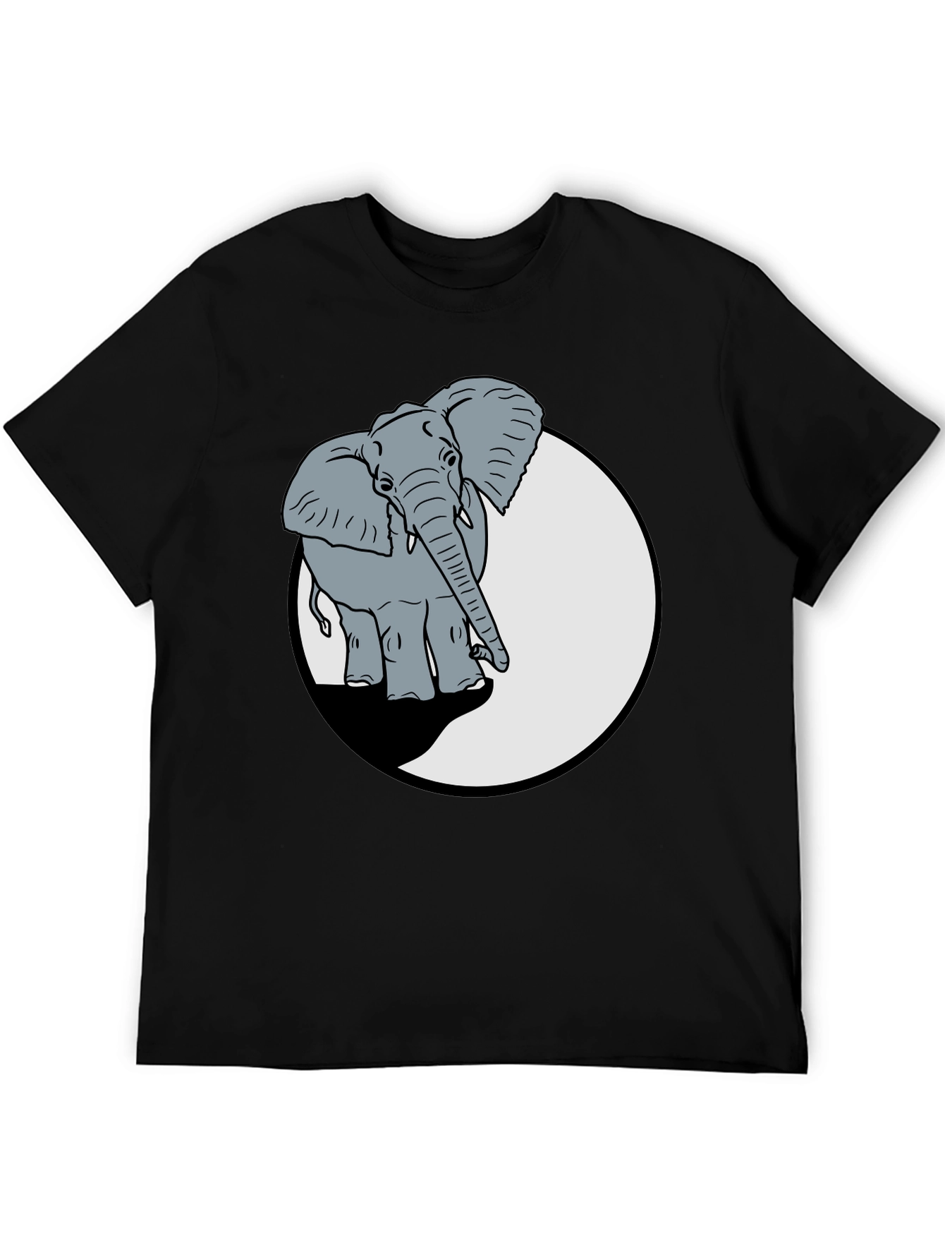 Elephant Graphic Print Crew Neck T-Shirt