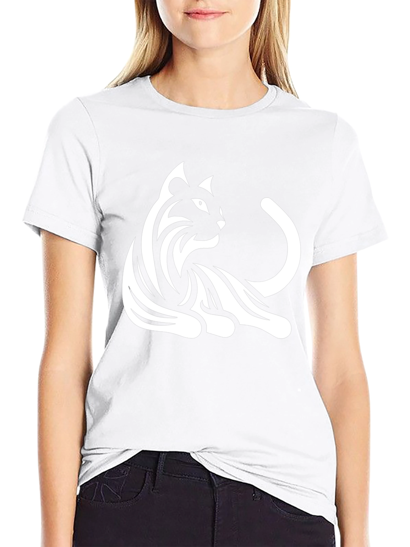 Cool Cat Graphic Tee - Black Cotton Blend