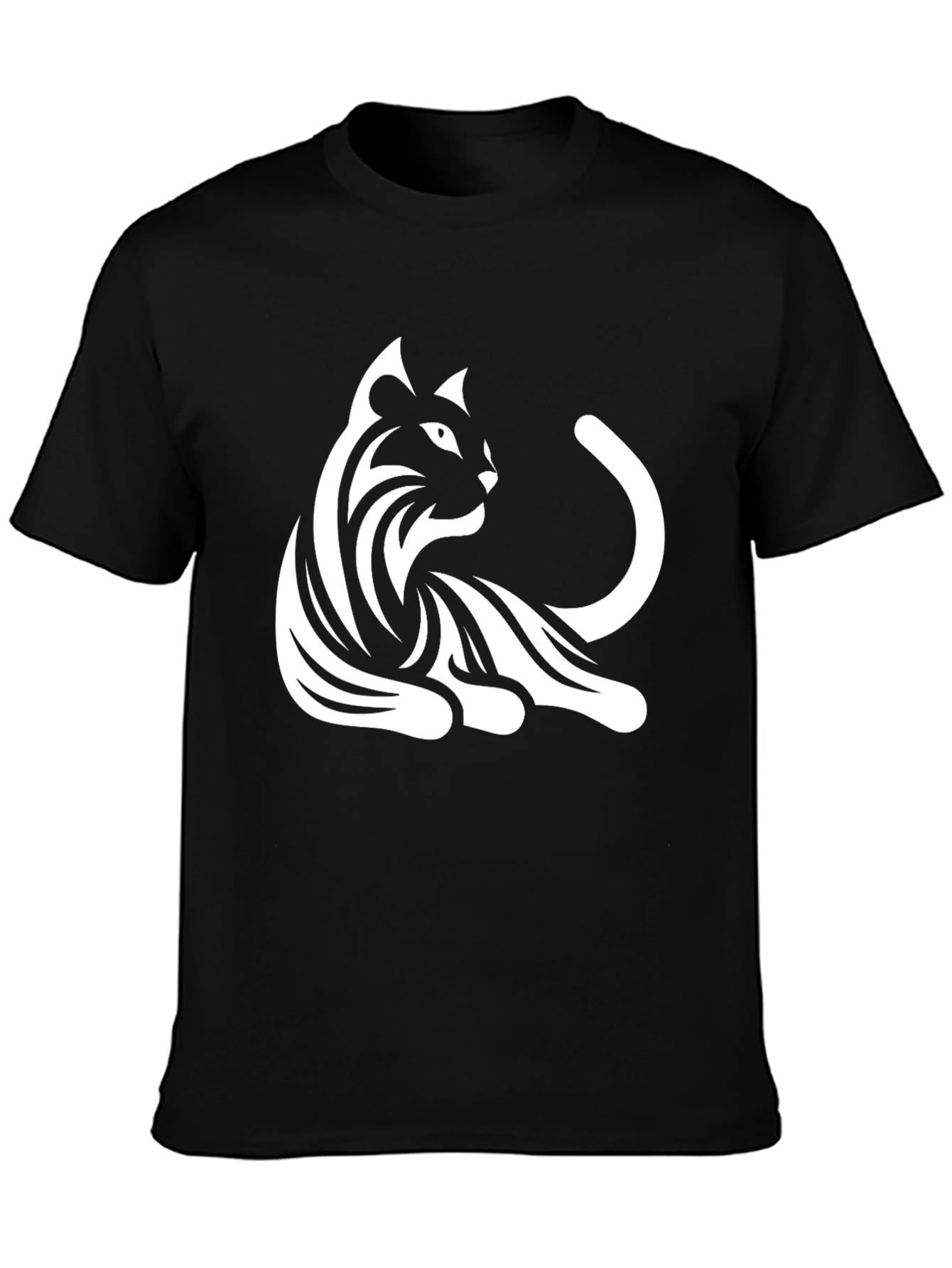 Cool Cat Graphic Tee - Black Cotton Blend
