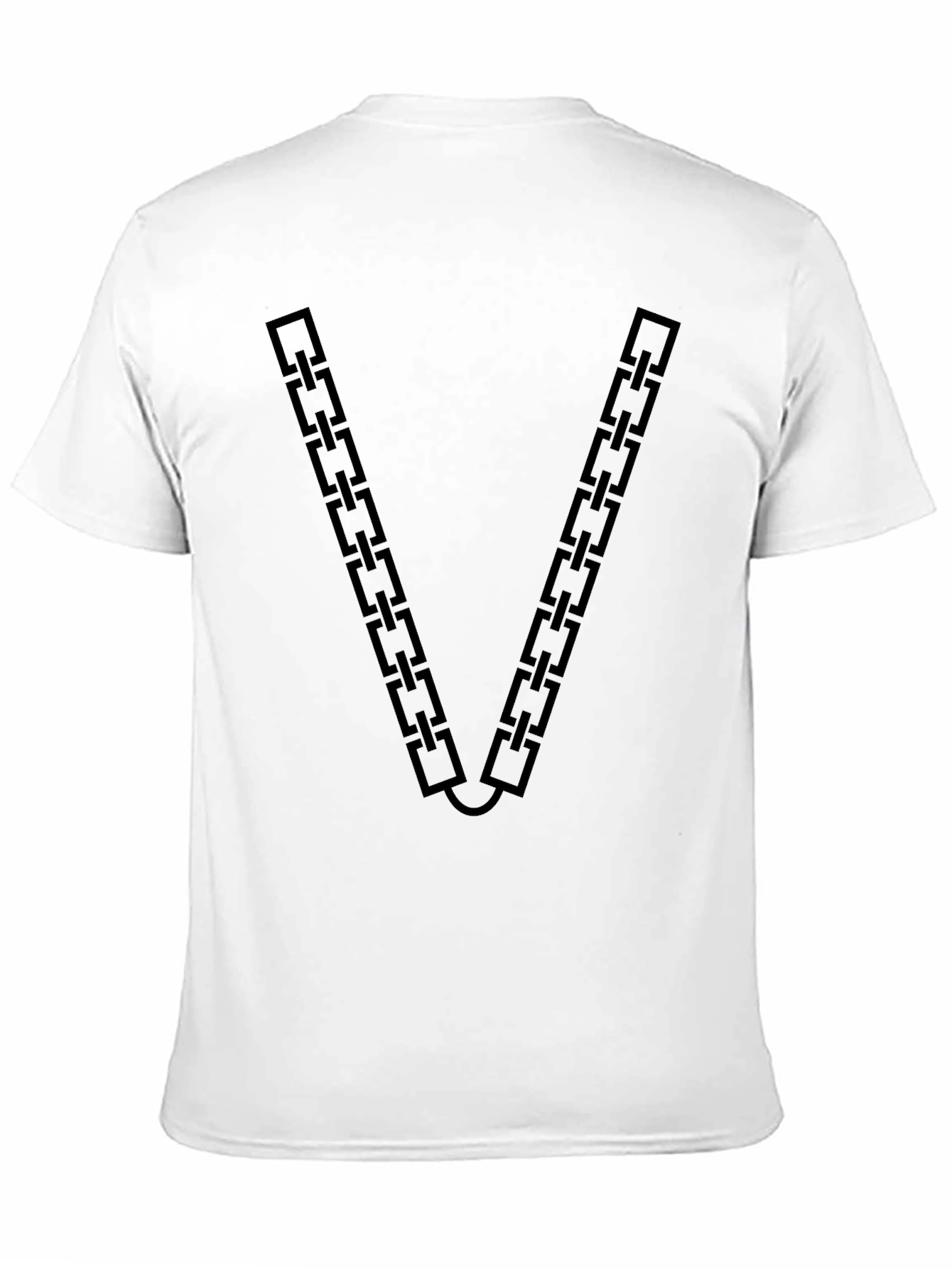 Chain Link V-Neck Graphic T-Shirt