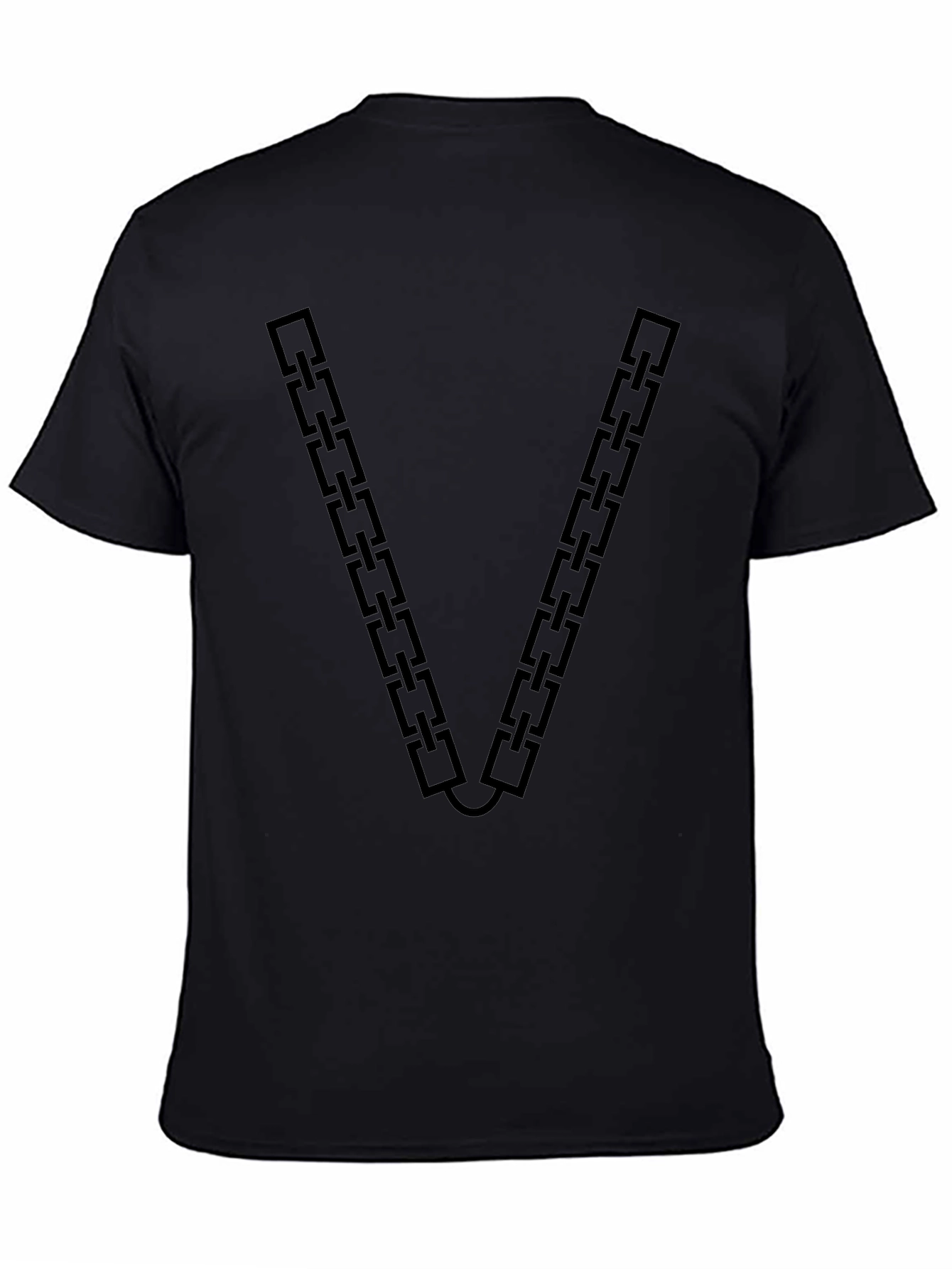 Chain Link V-Neck Graphic T-Shirt