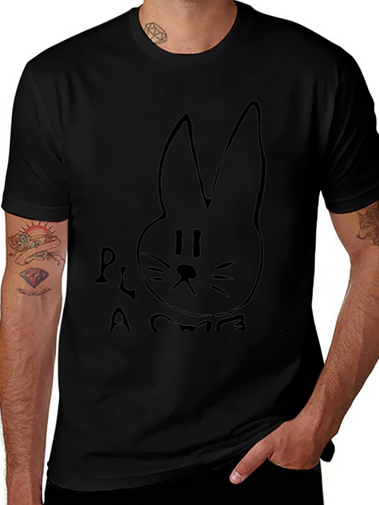 Black Bunny Graphic Print Tee