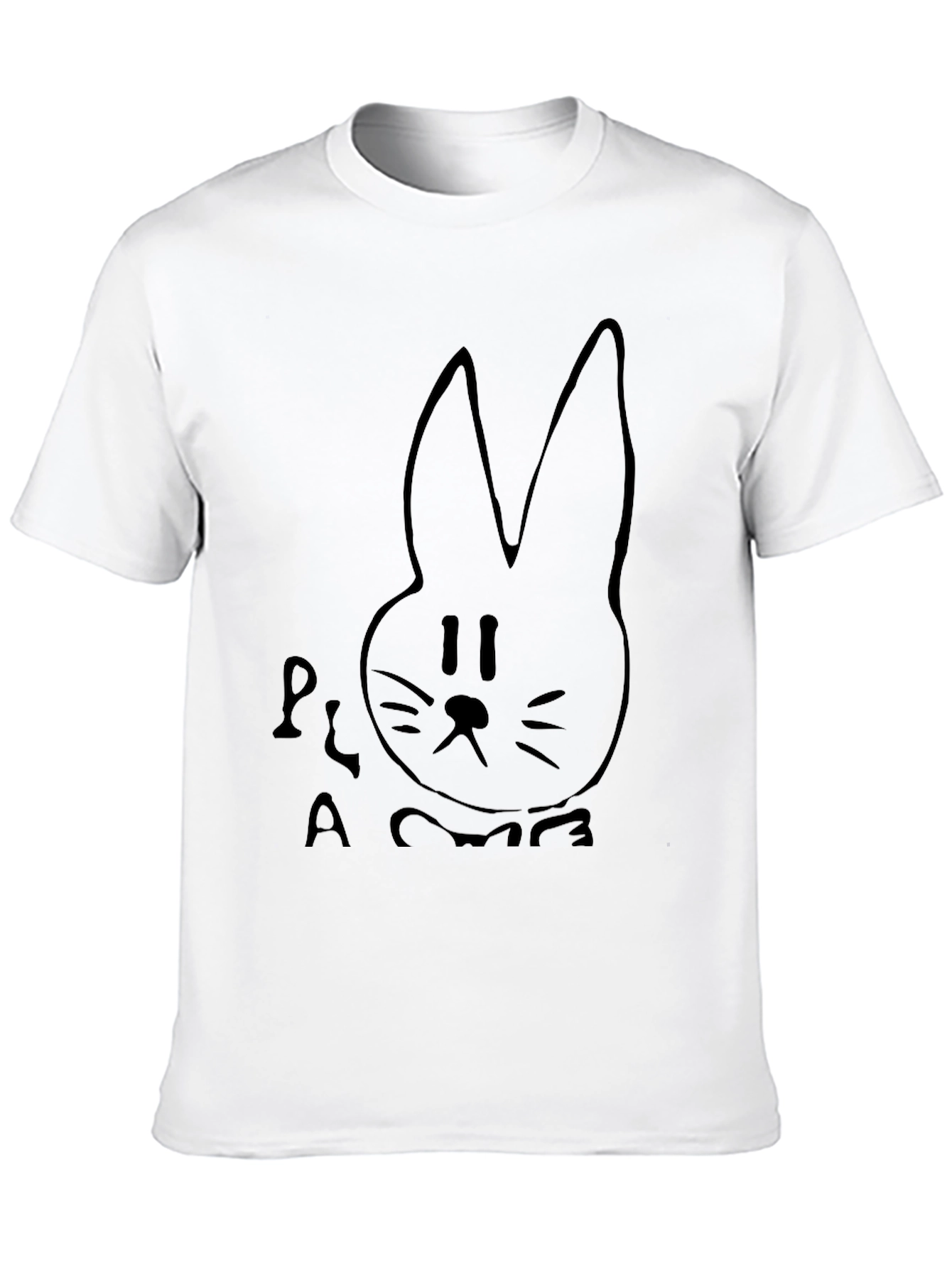 Black Bunny Graphic Print Tee